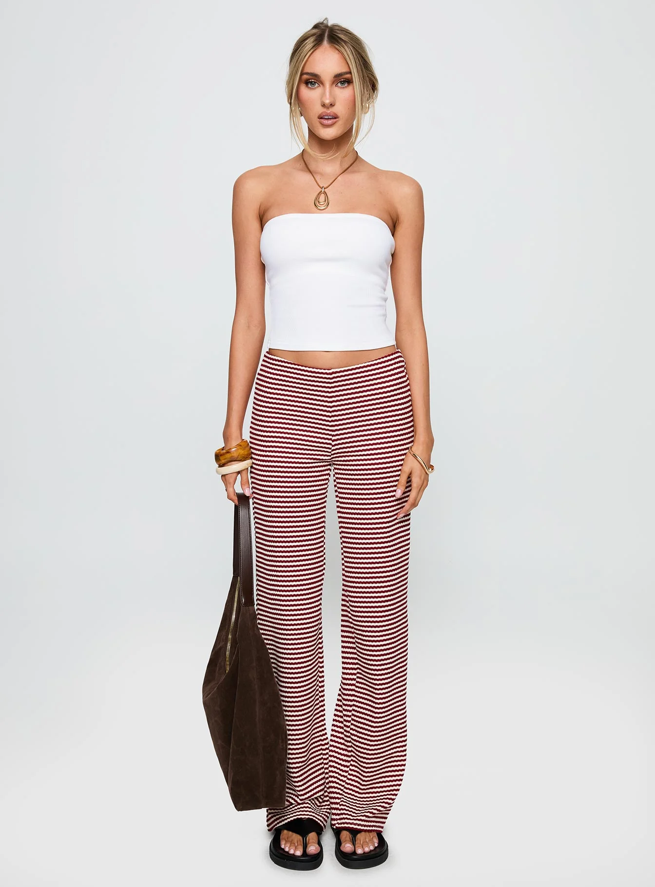 Next To Me Lounge Pant Red / White Stripe - Image 7