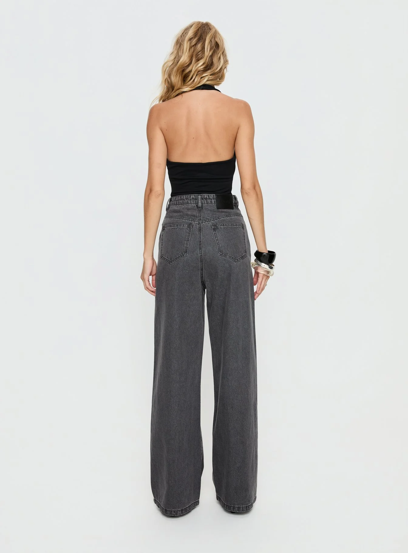 Nicolo High Rise Straight Leg Jeans Washed Grey - Image 4