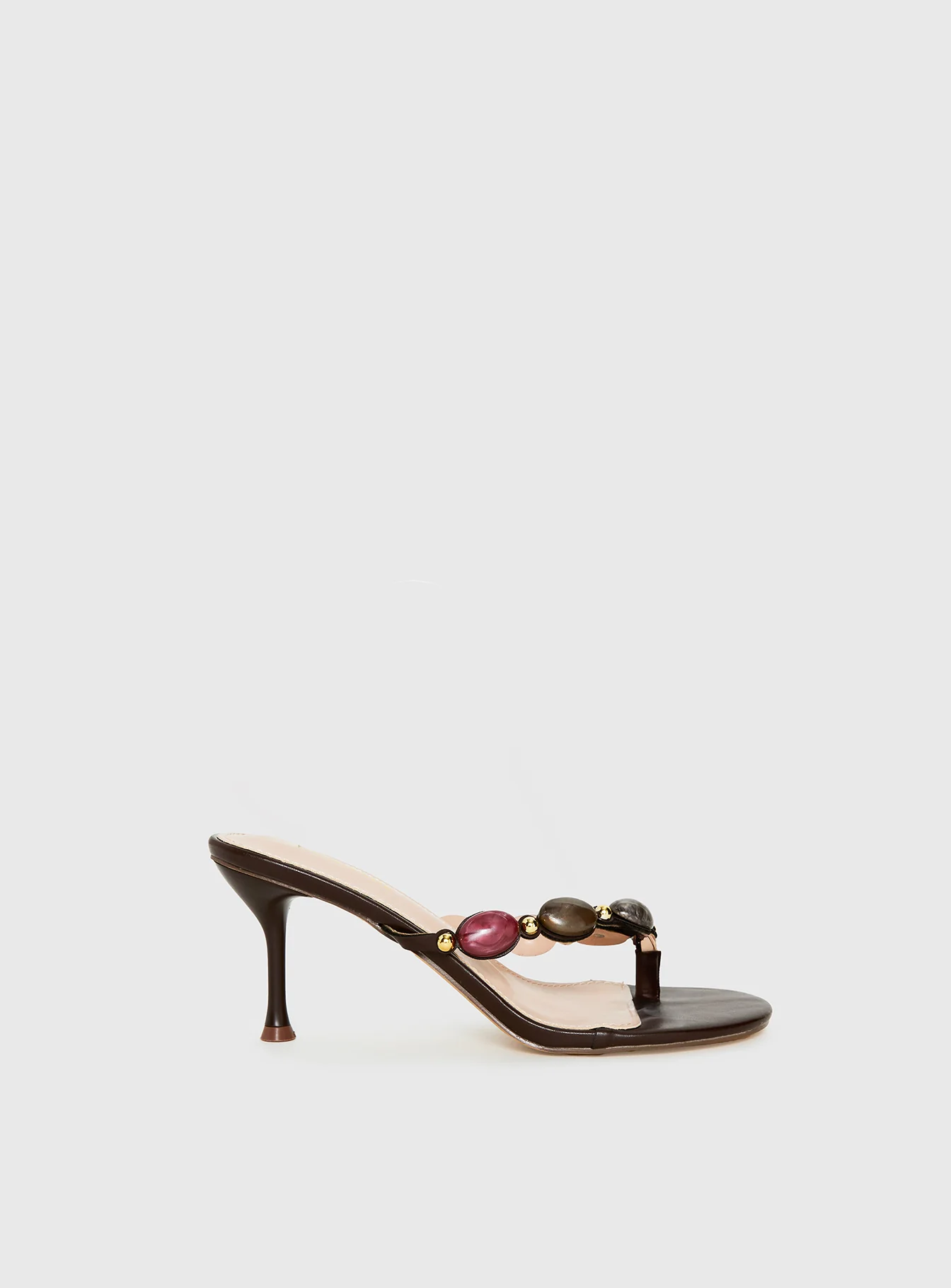 Nina Bead Heels Chocolate - Image 2