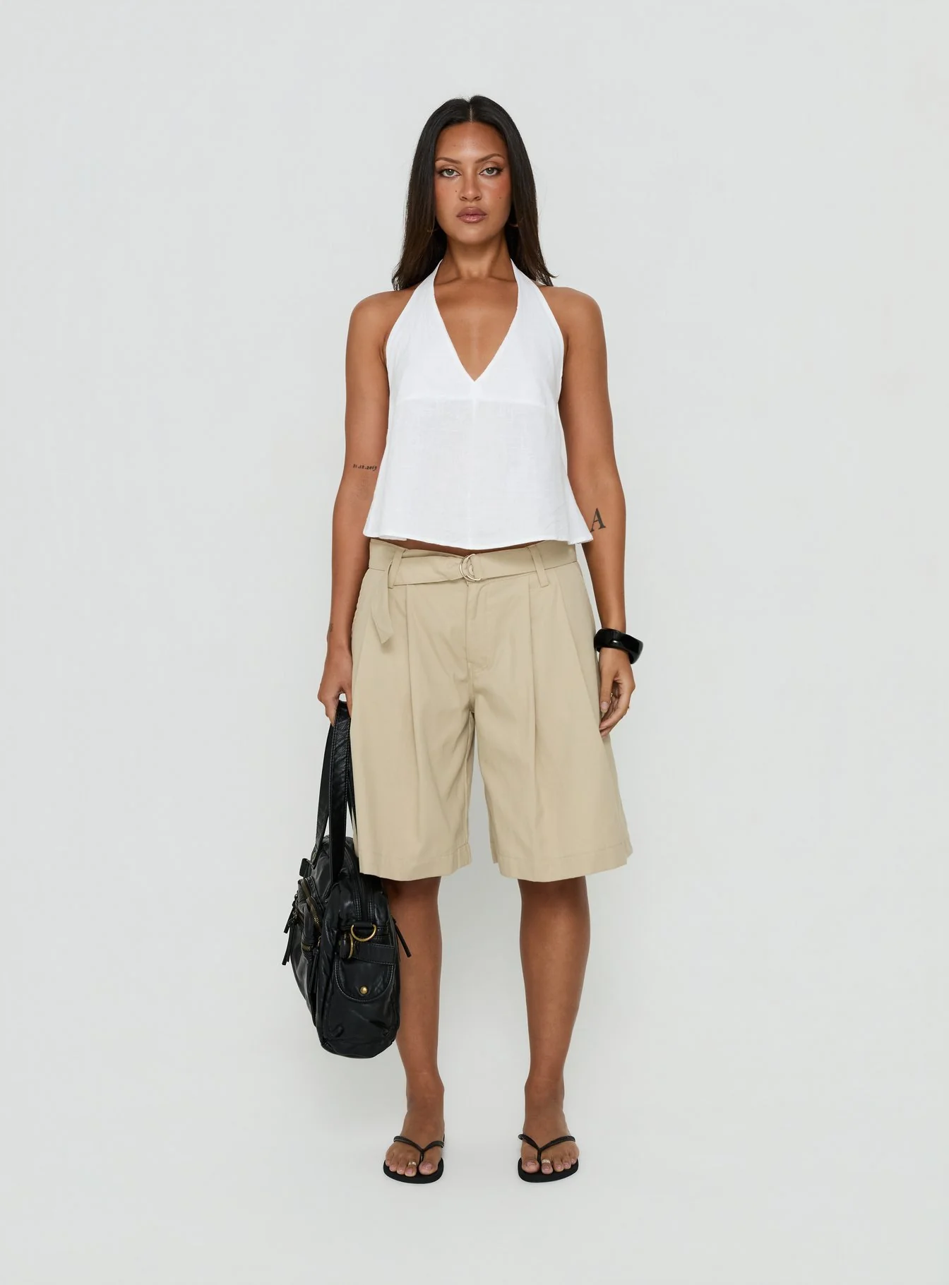 Niso Pleat Short Beige - Image 7