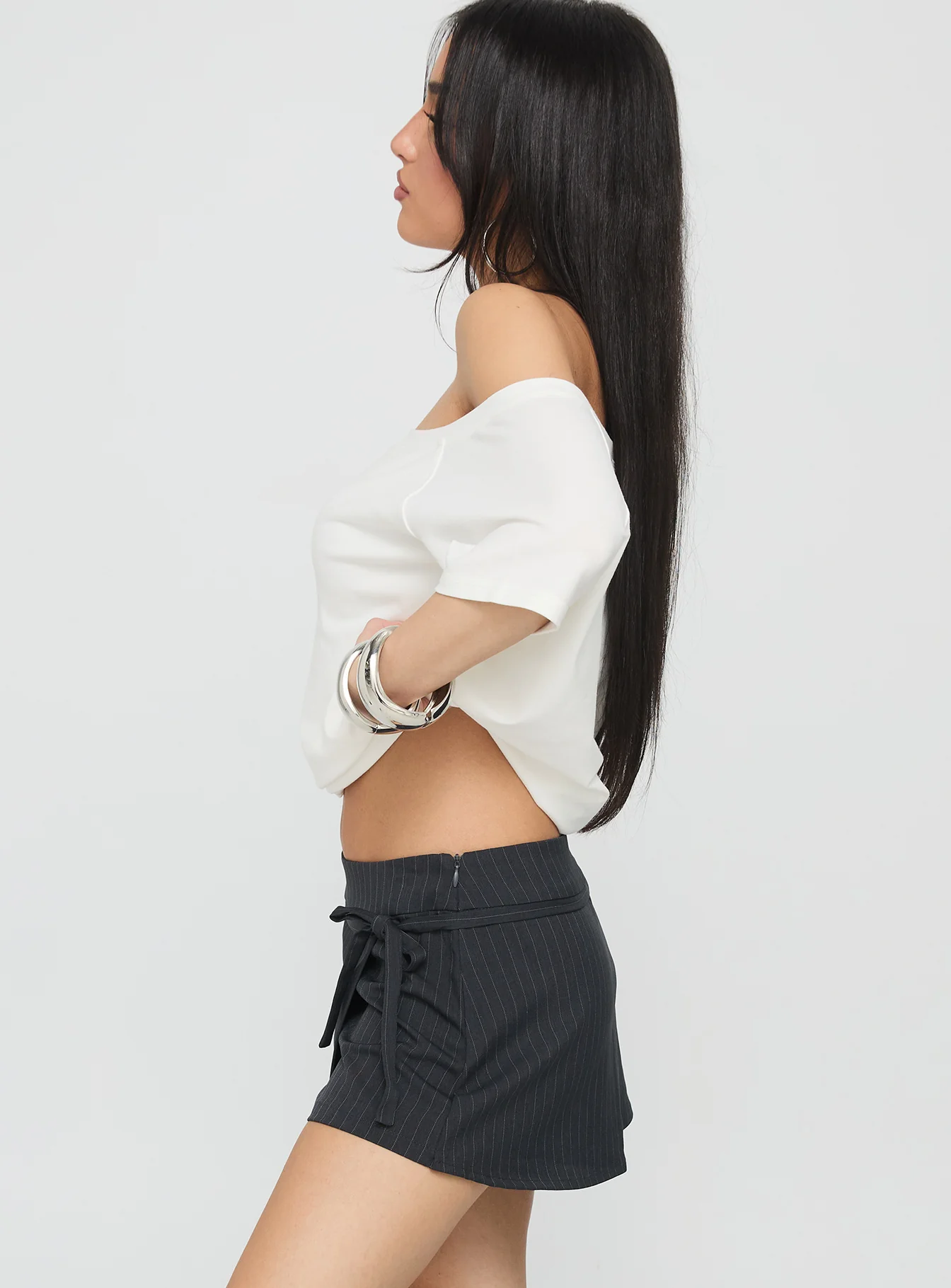 No Angel Wrap Skort Grey Pinstripe - Image 3