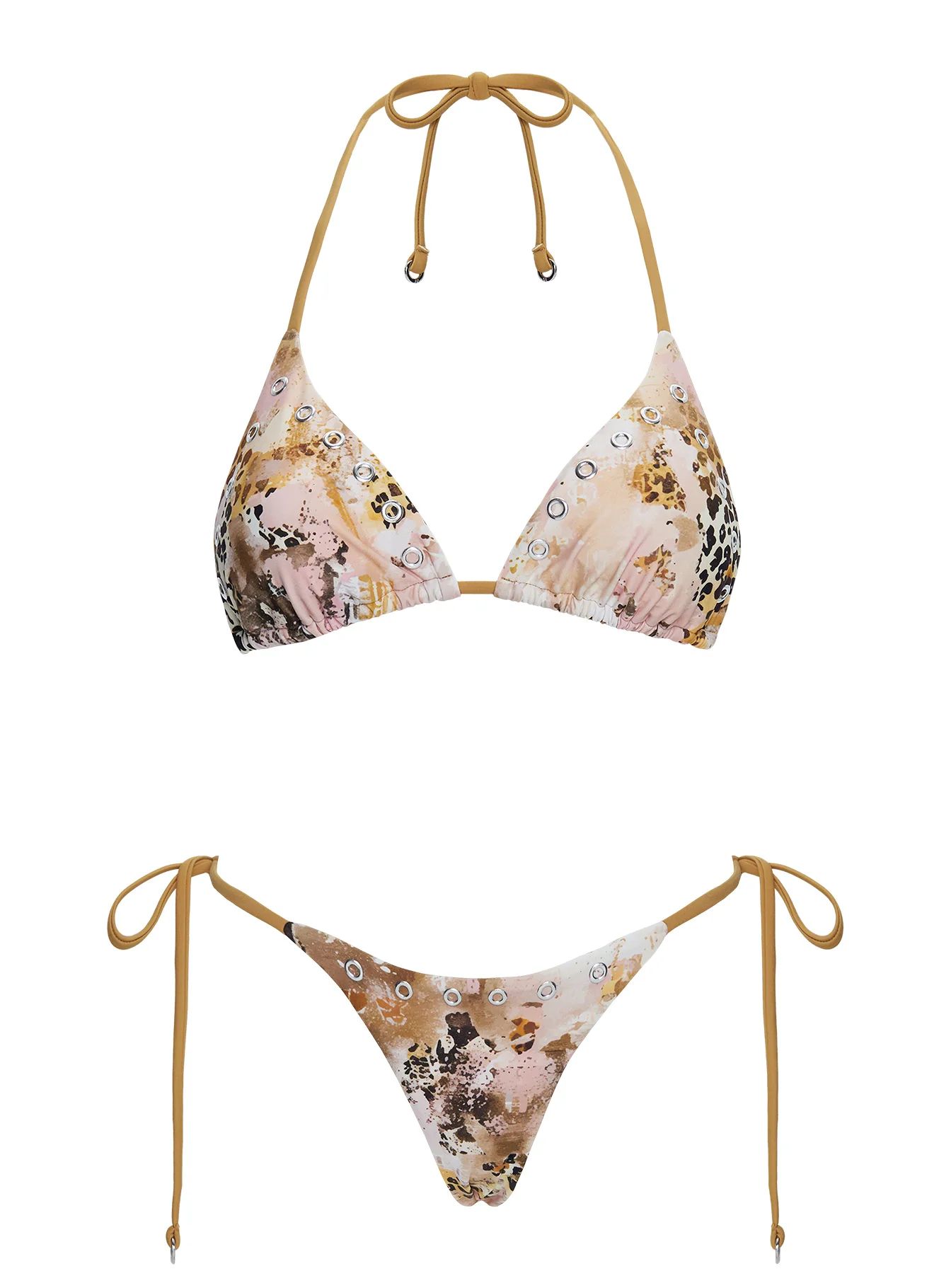 Noxie Triangle Bikini Top Leopard Multi - Image 5
