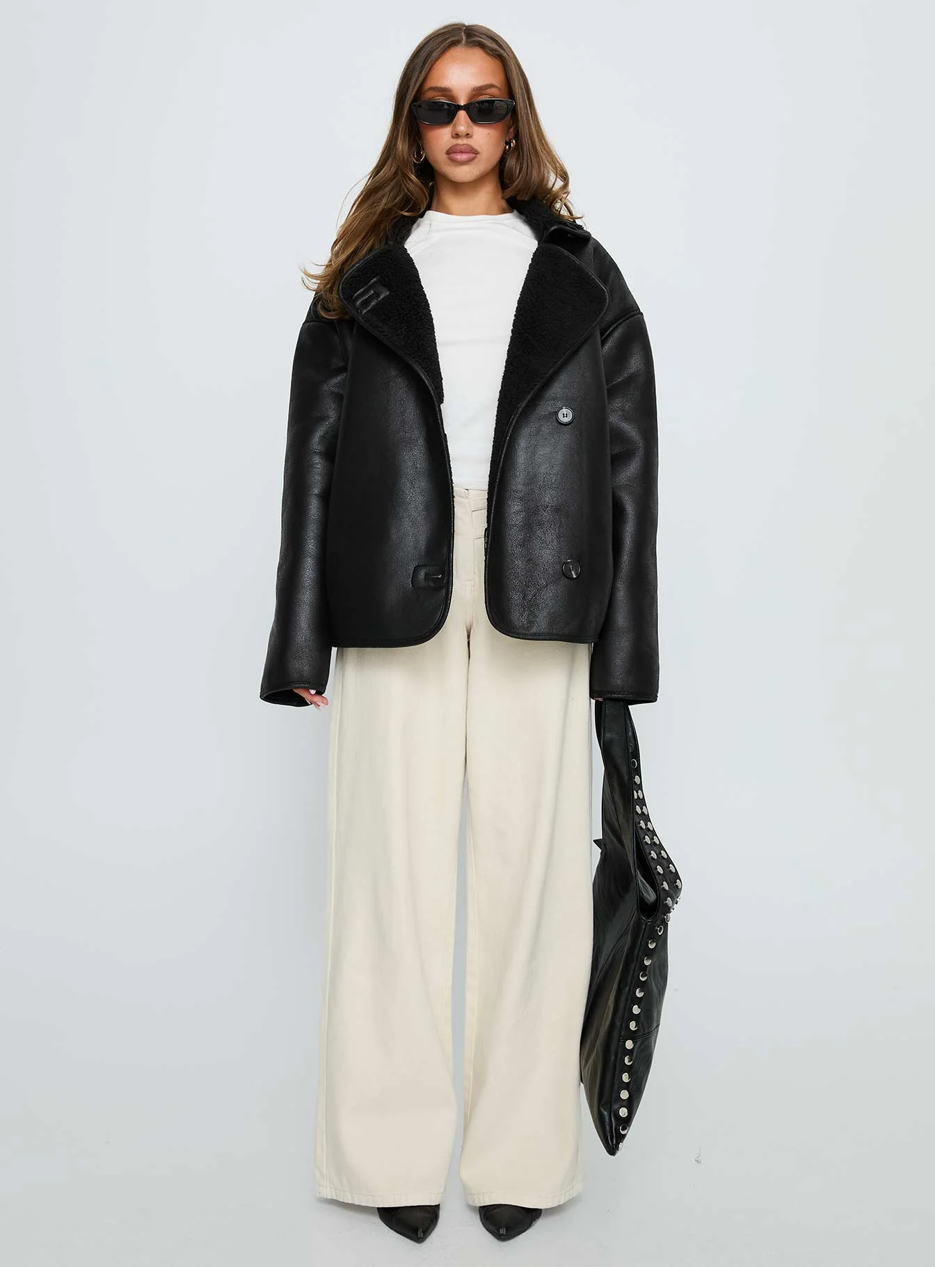 Nunez Faux Leather Jacket Black - Image 6