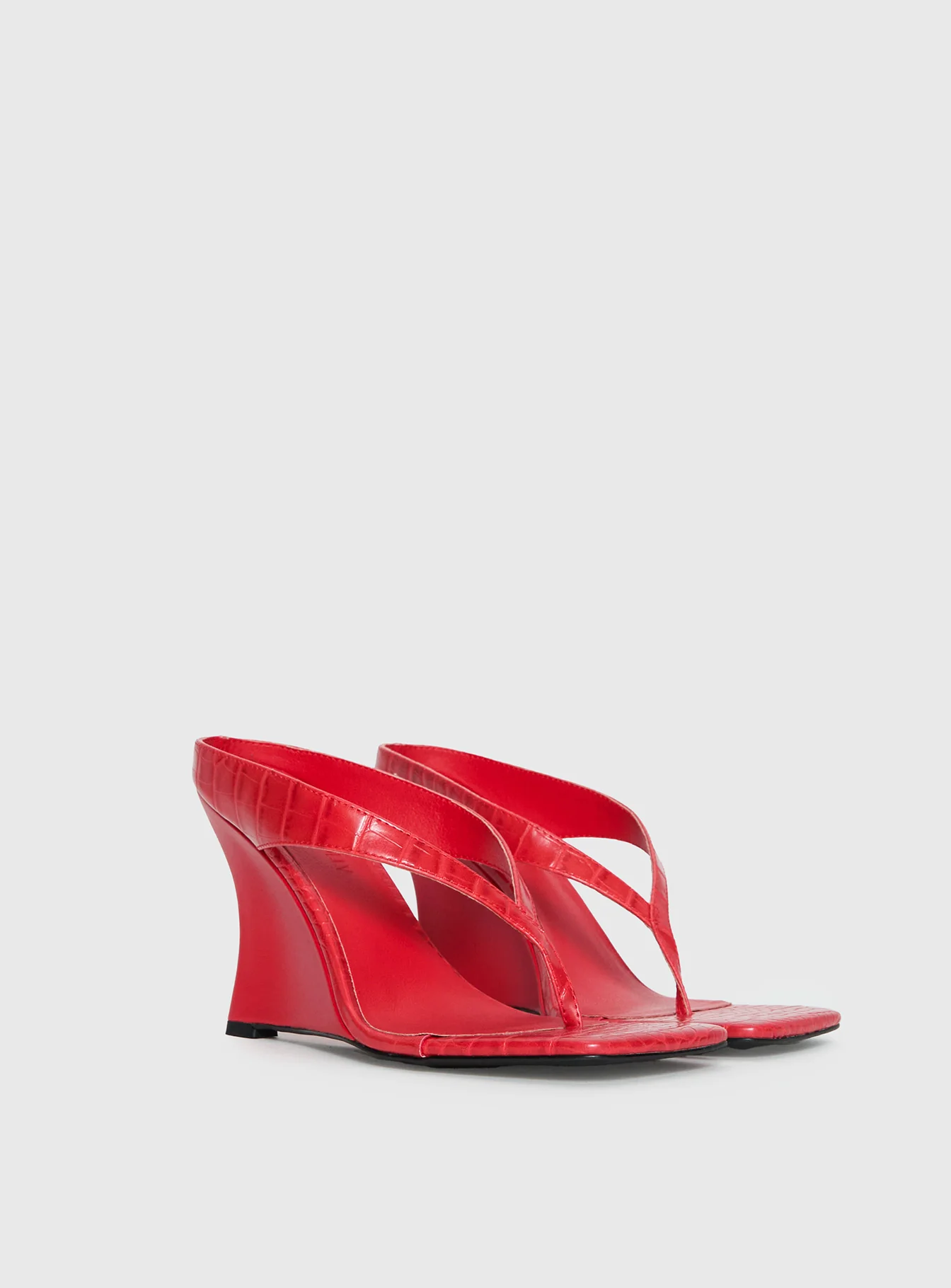 Nylah Wedge Heels Red Croc - Image 2