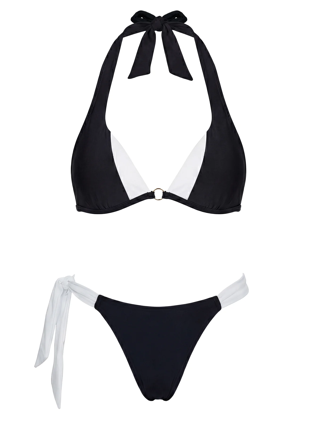 Ocean Haze Halter Bikini Top Black / White - Image 5