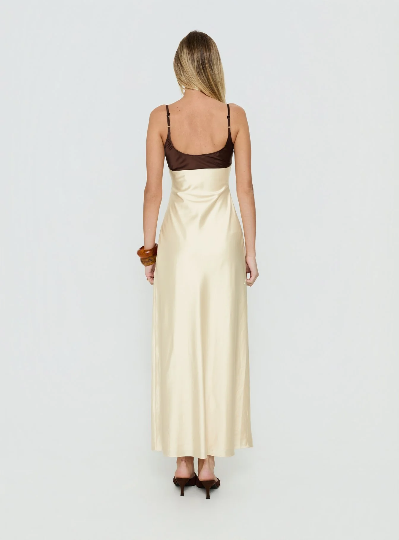 Odyessa V Neck Maxi Dress Brown / Yellow - Image 4