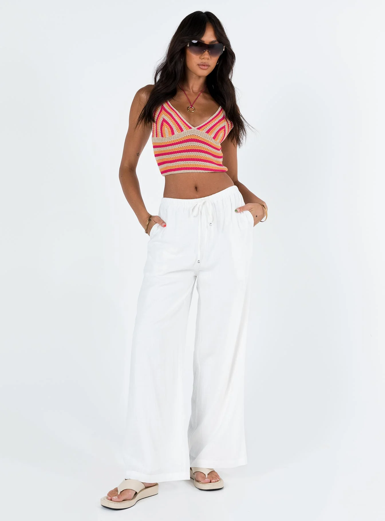 Ogilvie Linen Blend Pants White Petite - Image 4