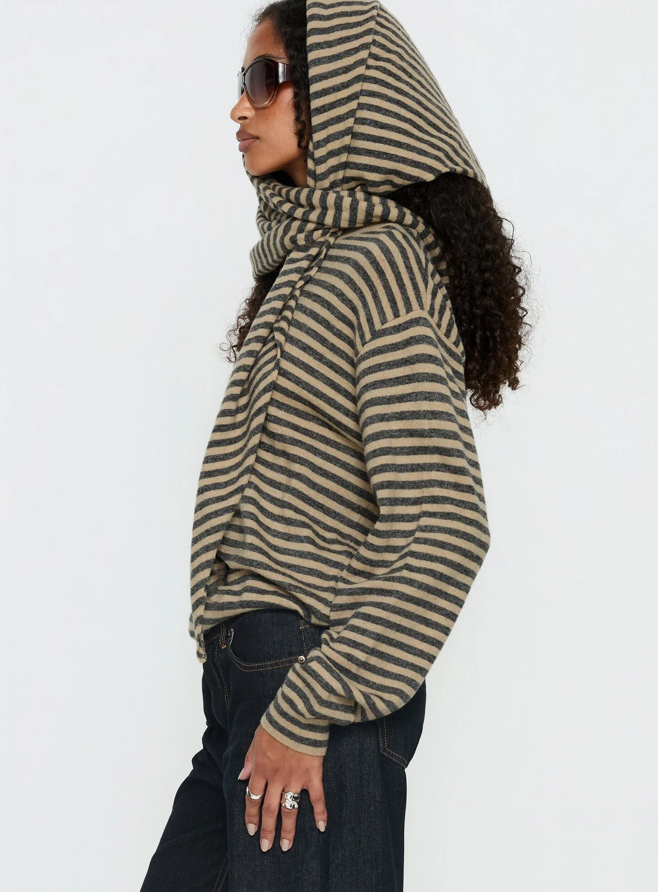 Olsen Scarf Detail Long Sleeve Sweater Multi - Image 3