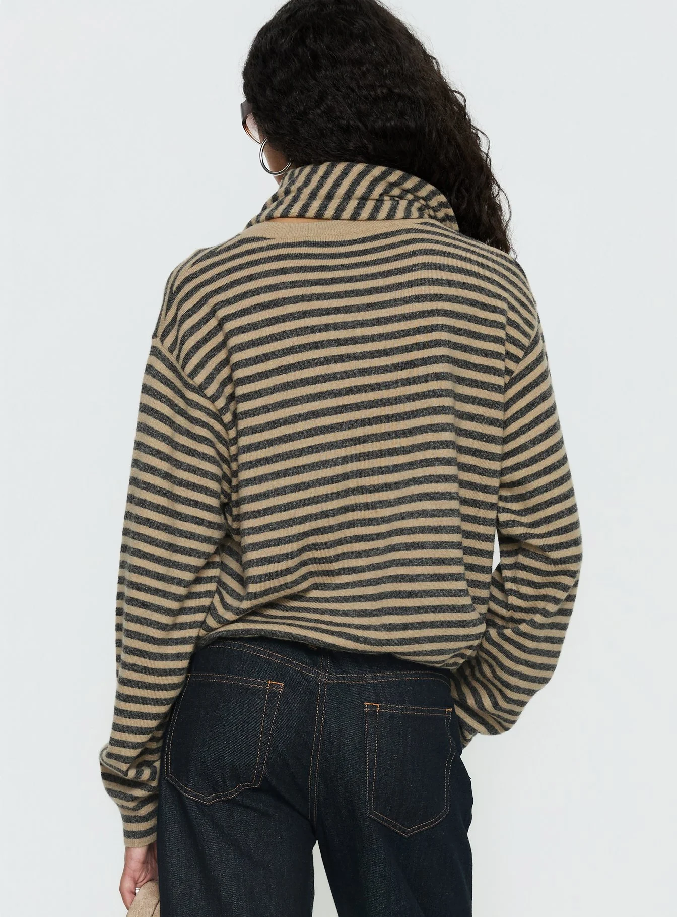 Olsen Scarf Detail Long Sleeve Sweater Multi - Image 4