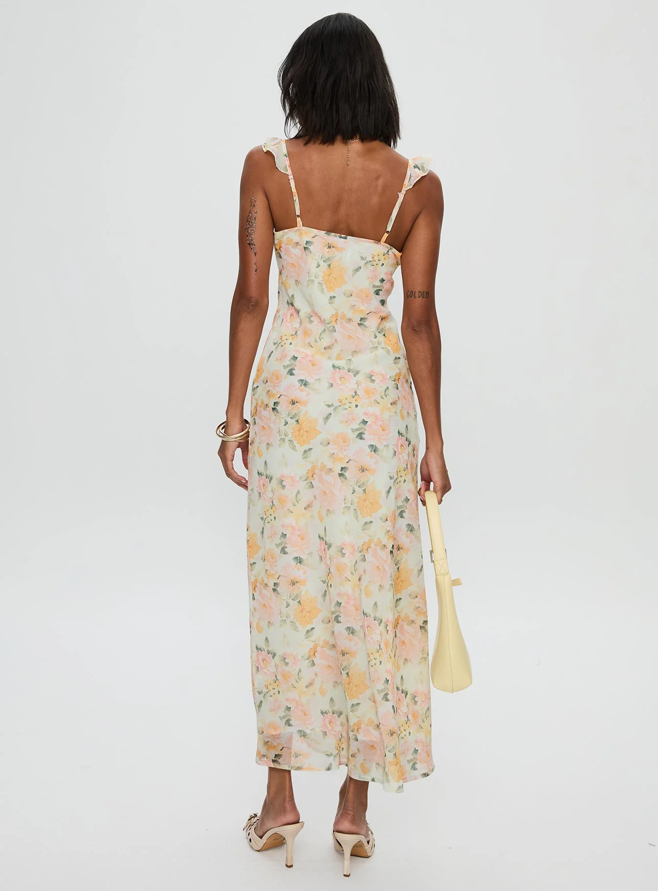 On A Wave Frill Detail Maxi Dress Multi - Image 4