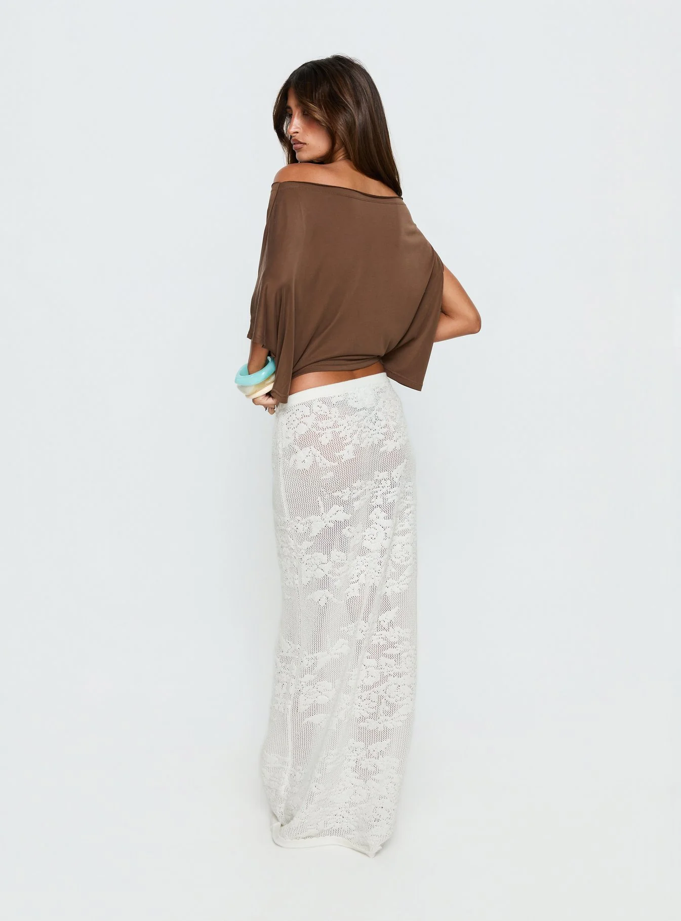 Opresia Crochet Maxi Skirt White - Image 5