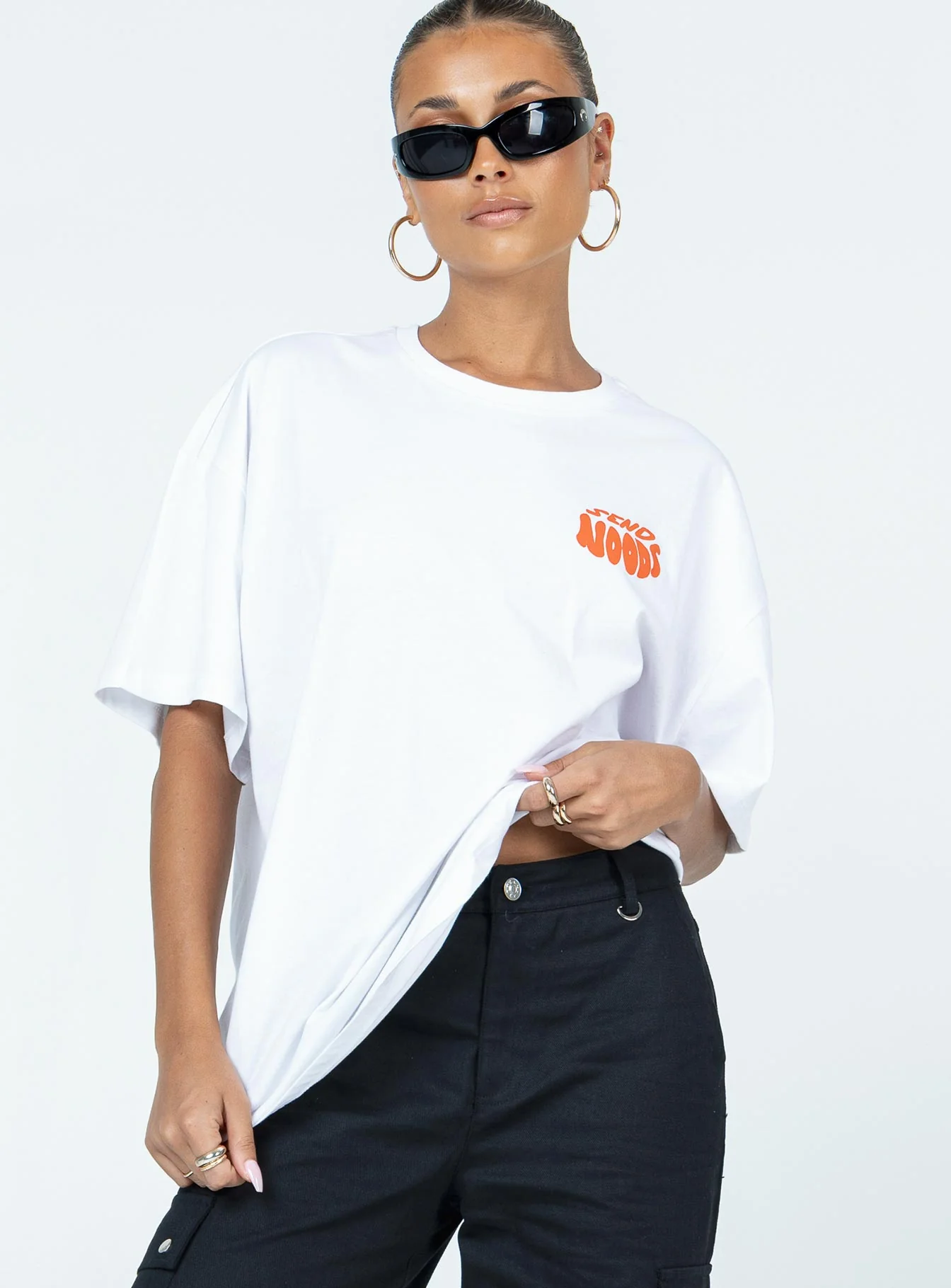Noods Oversized Tee White - Image 2