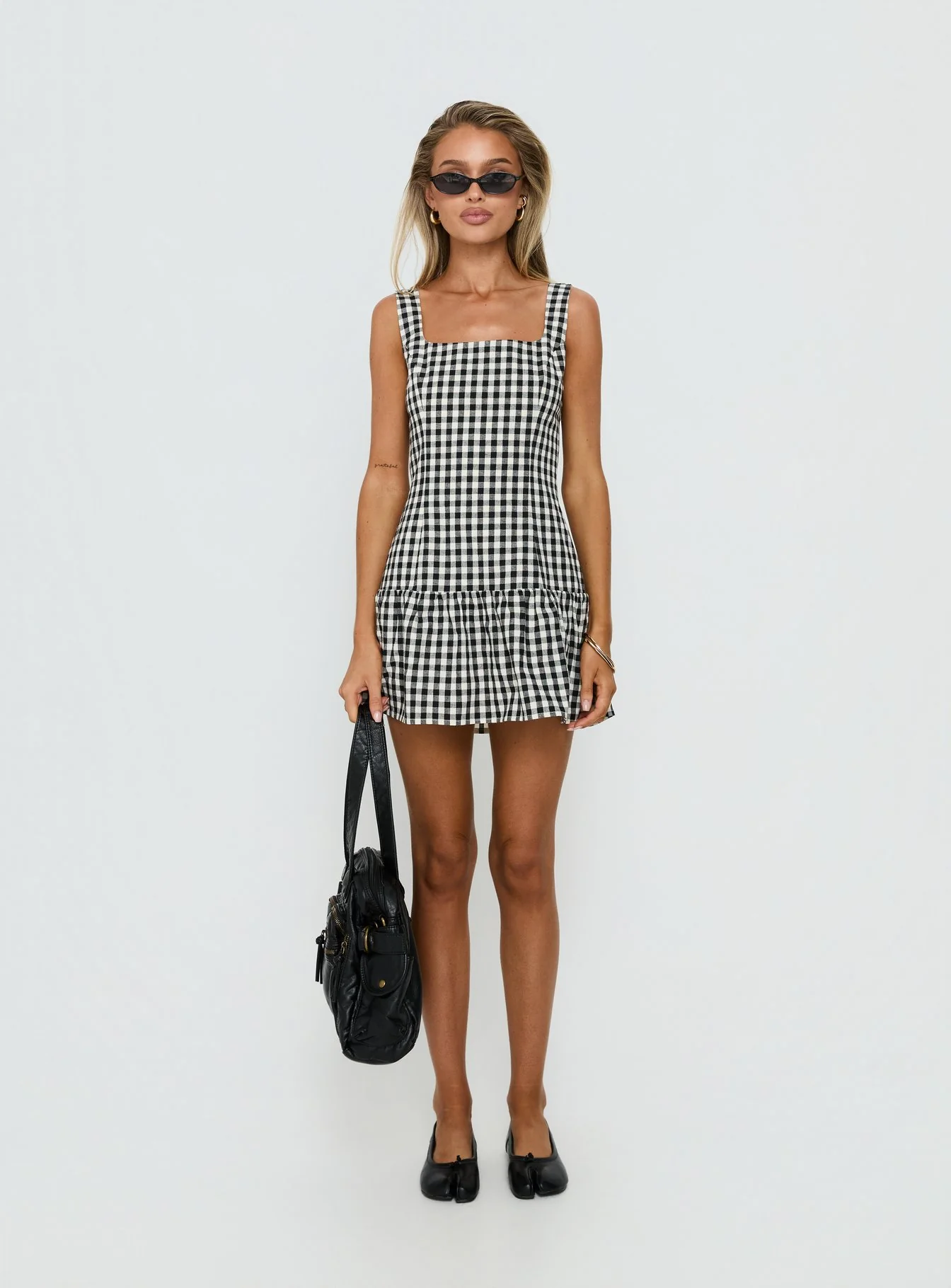 Orivelle Tie Back Playsuit Black / White - Image 8