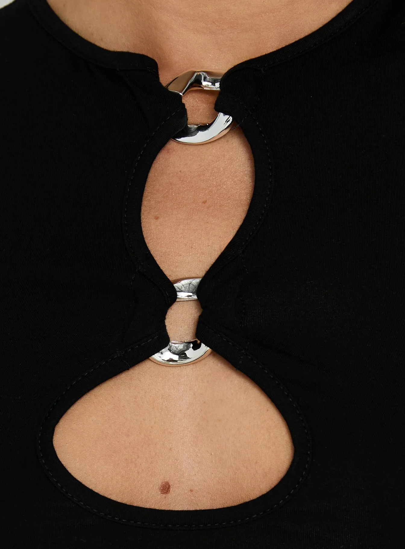 Orlaith Cut Out Sleeveless Top Black - Image 5