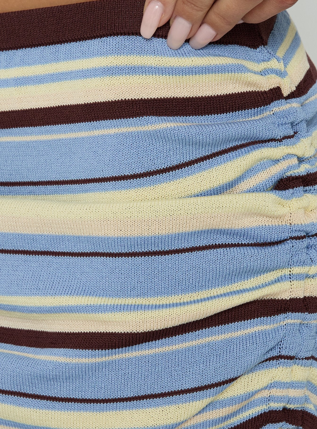 Osamie Knit Drawstring Maxi Skirt Multi Stripe - Image 5