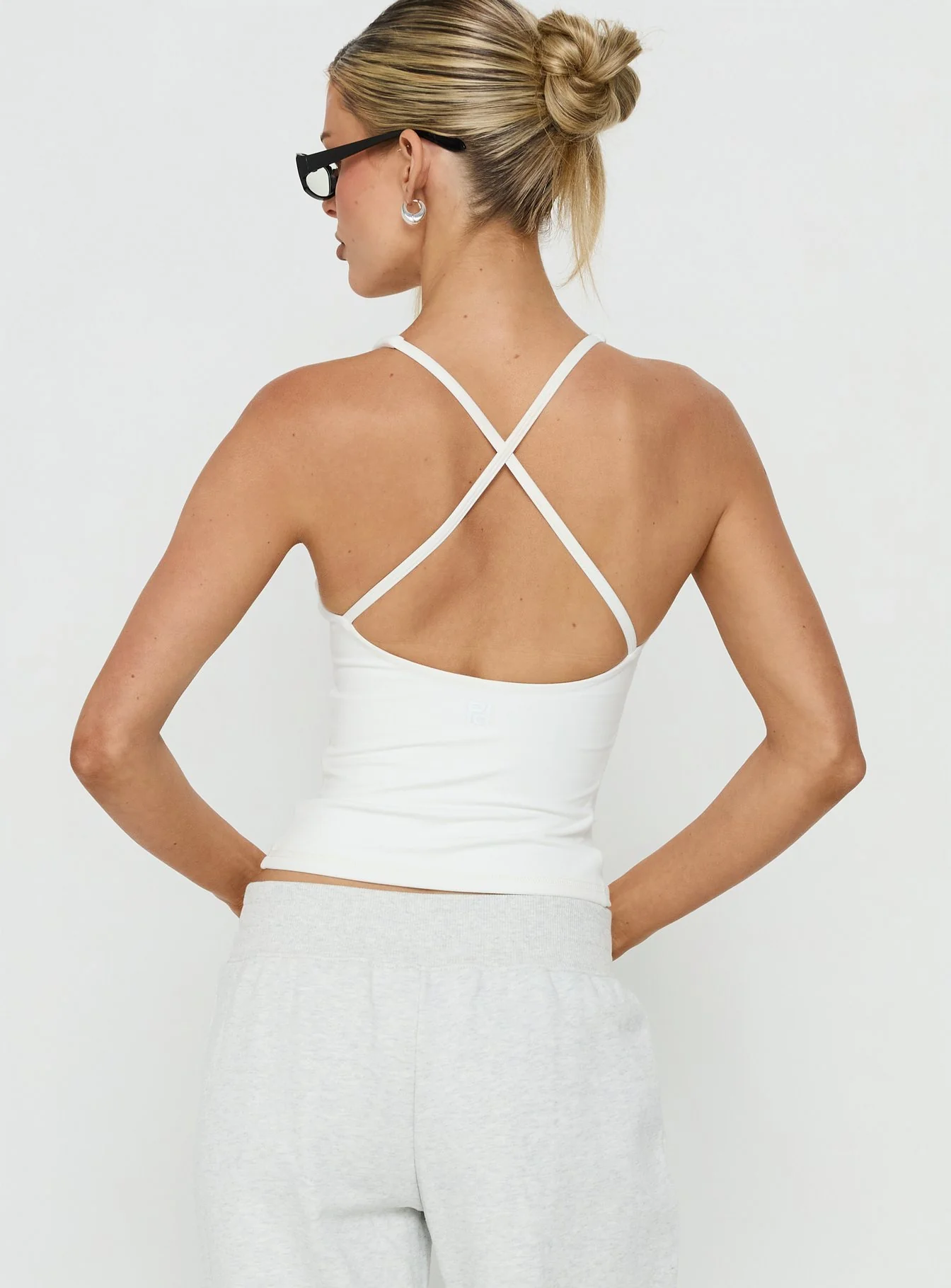 Pace Active Cross Back Tank Top White - Image 2