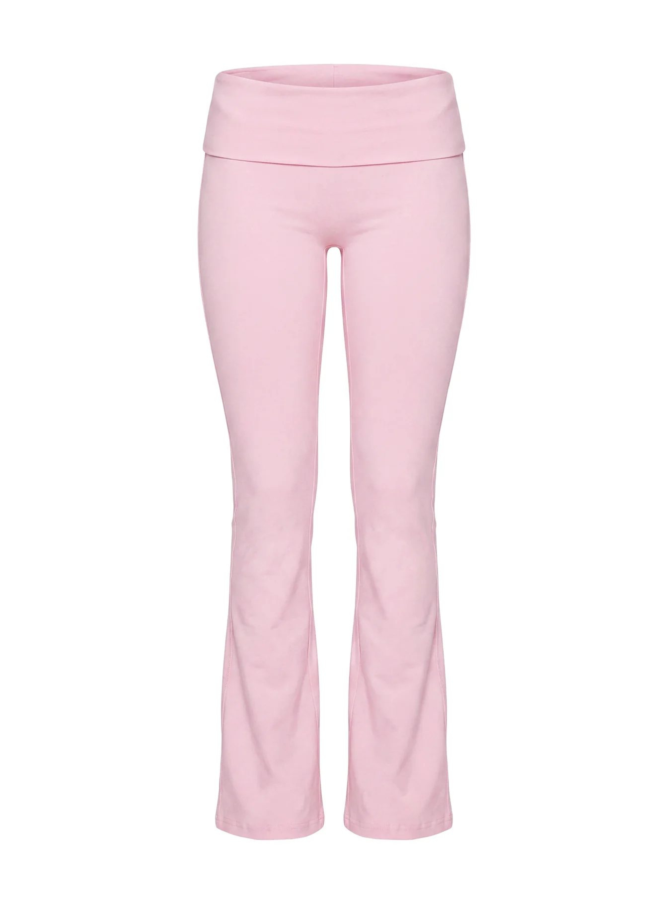 Pace Setter Active Foldover Waist Flared Leggings Pink - Image 12