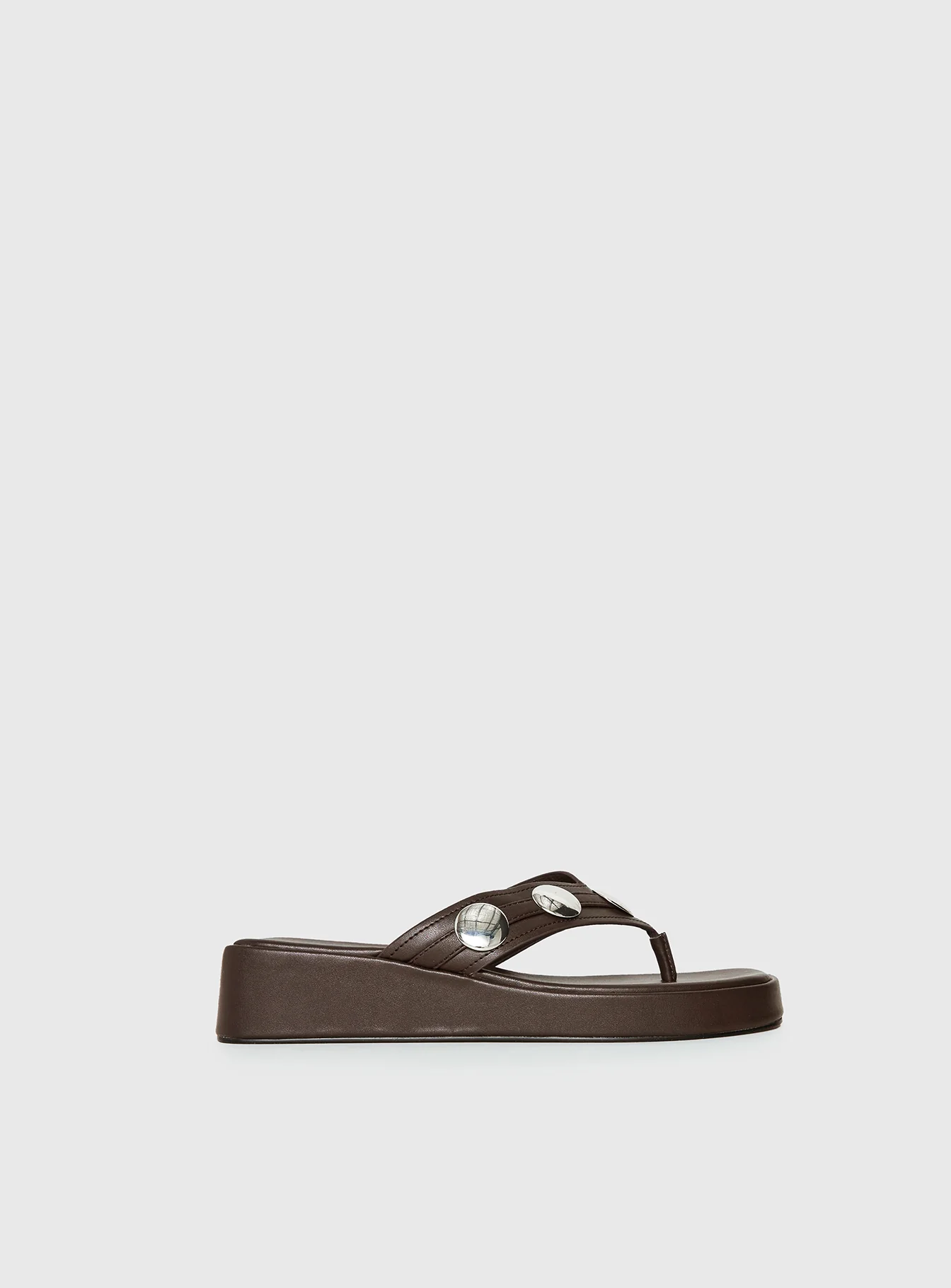 Paislee Stud Detail Sandals Brown - Image 2