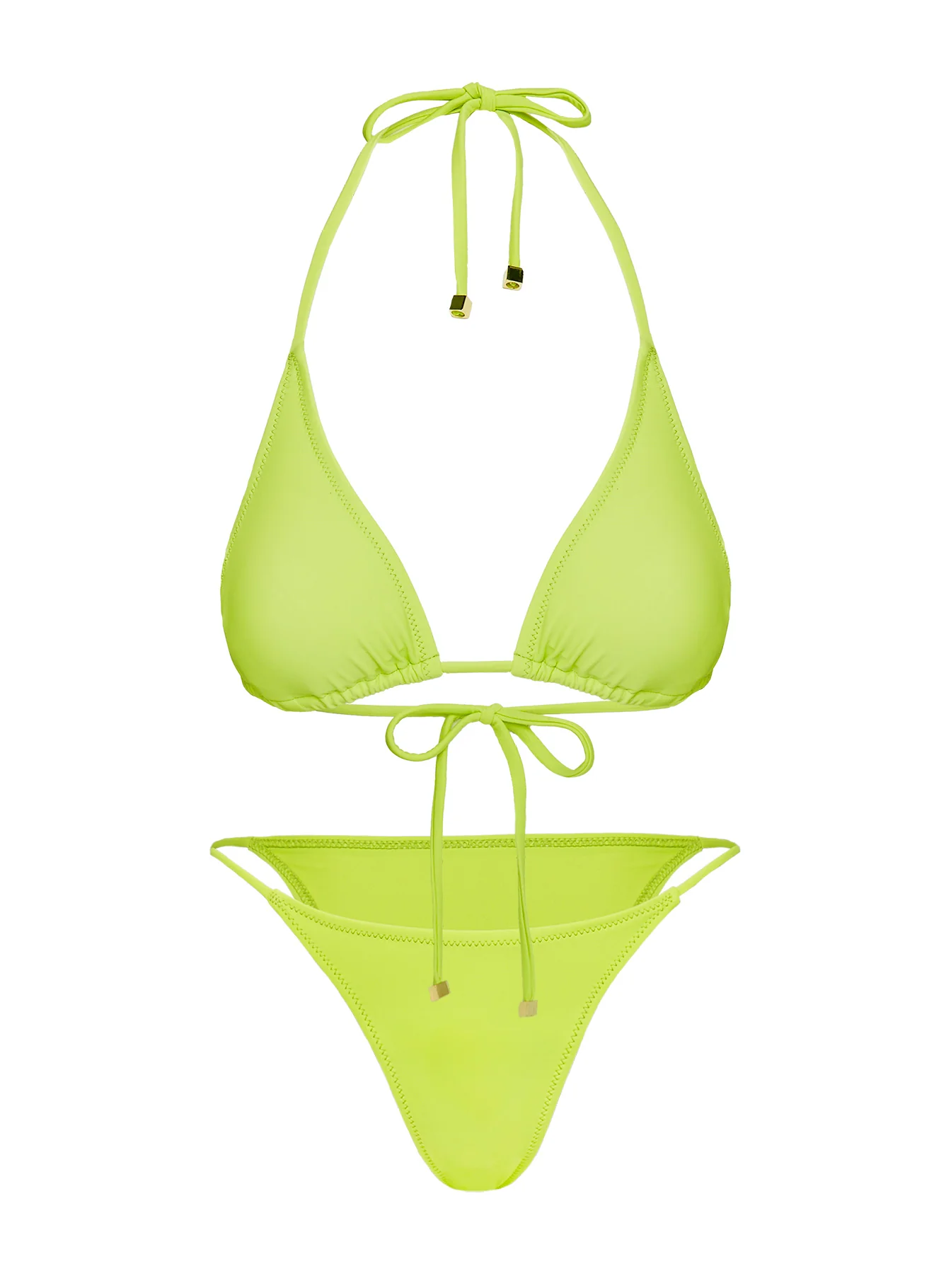 Palm Trees Triangle Bikini Top Green - Image 5