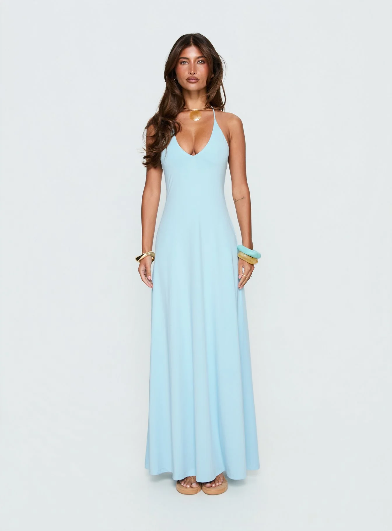 Palmas Halter Maxi Dress Baby Blue - Image 6