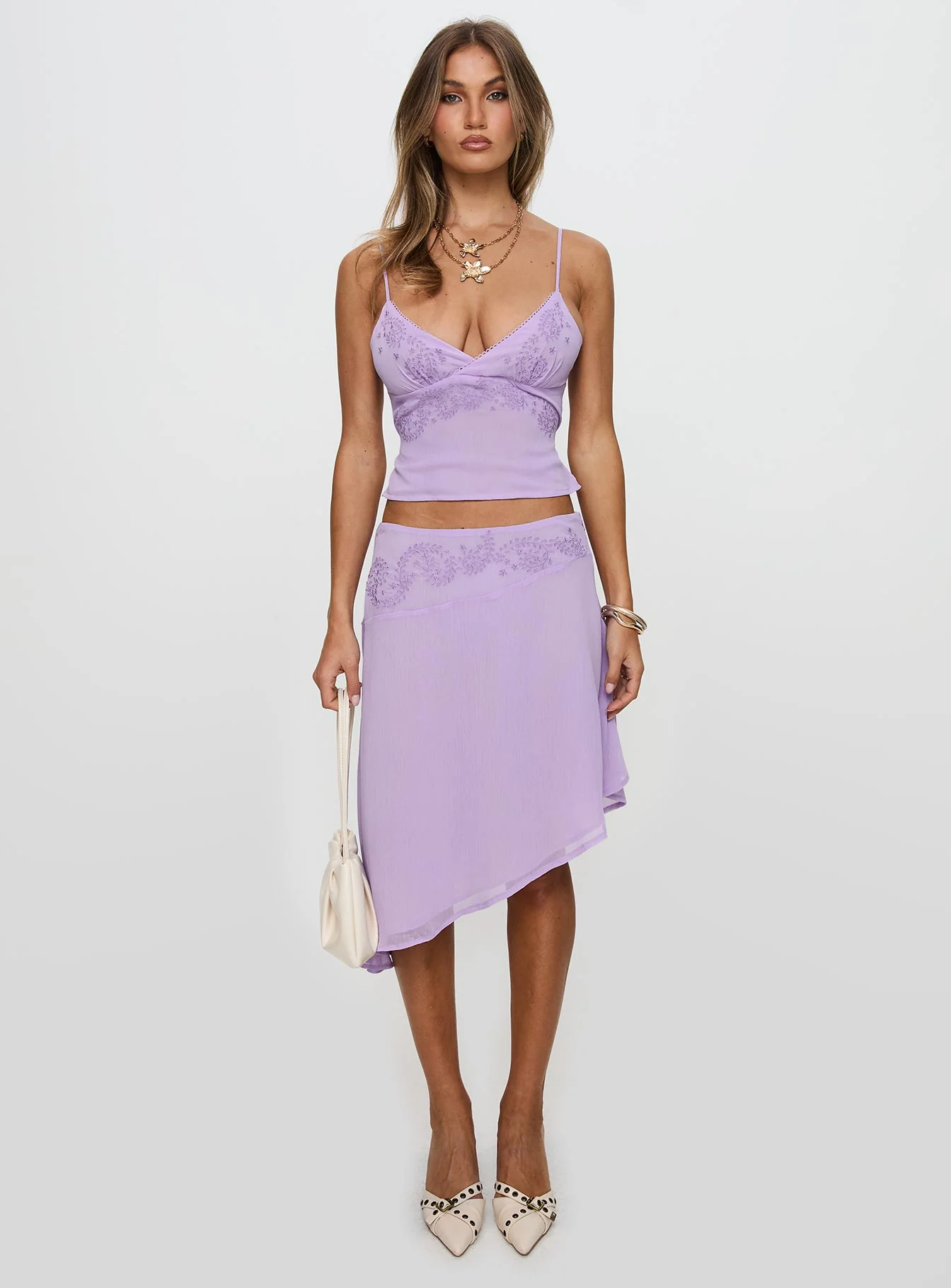 Pappilion Asymmetrical Skirt Lilac - Image 7