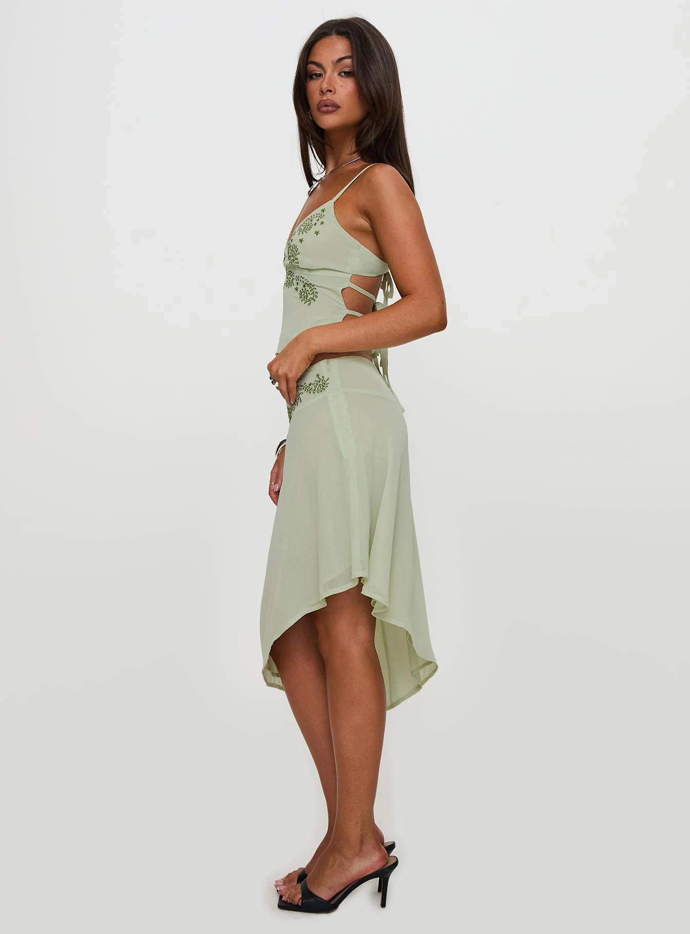 Pappilion Asymmetrical Midi Skirt Sage Petite - Image 7