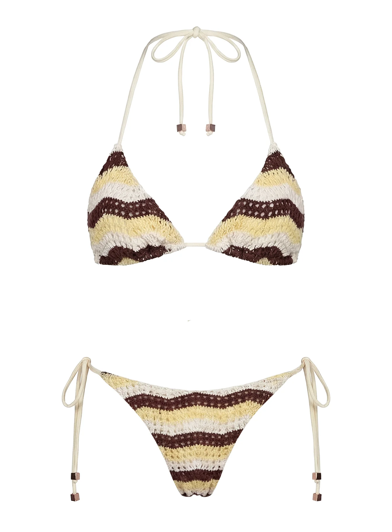 Passiona Tie Side Bikini Bottom Butter / Chocolate - Image 5