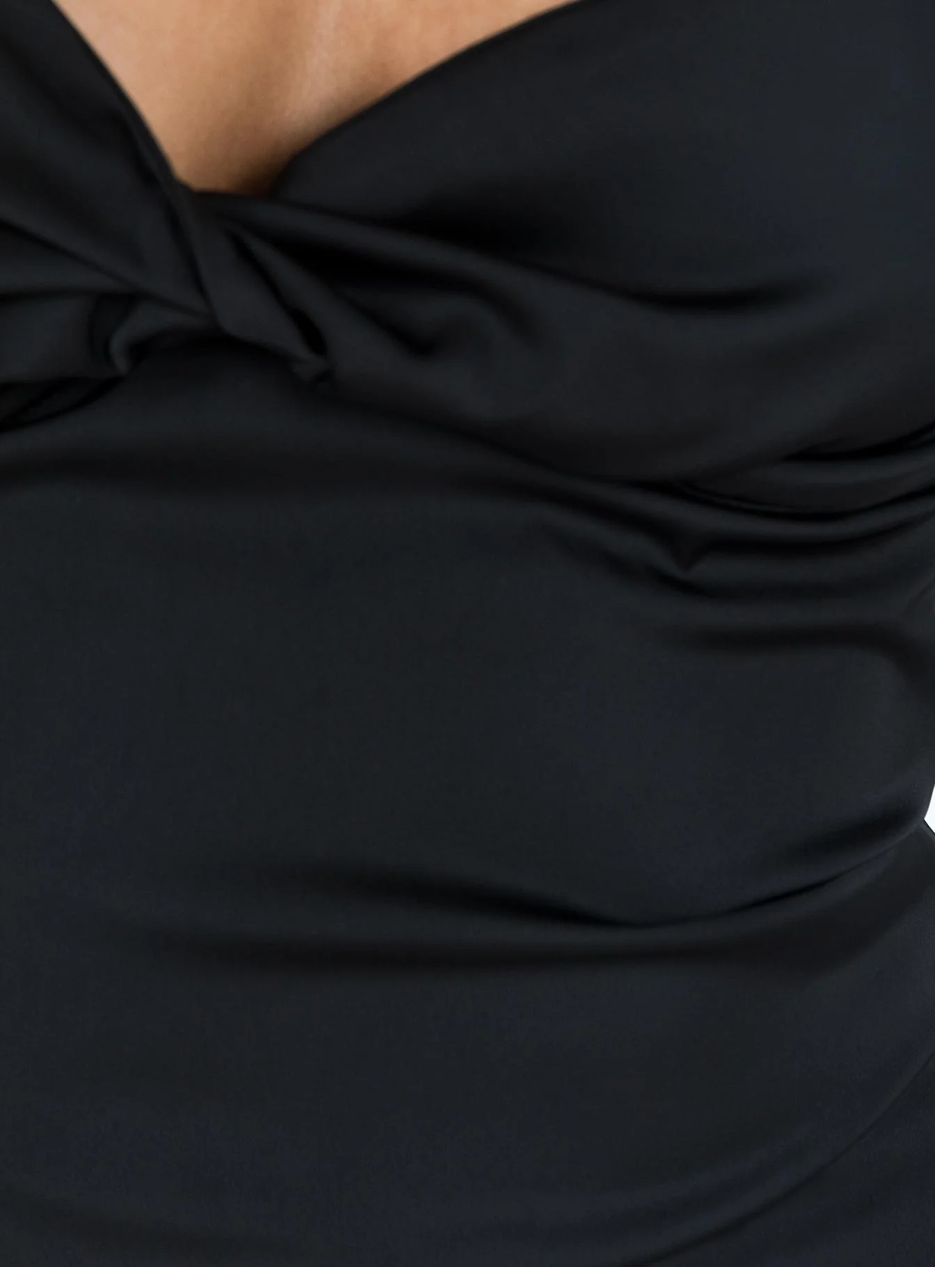 Pavel Long Sleeve Satin Top Black - Image 6