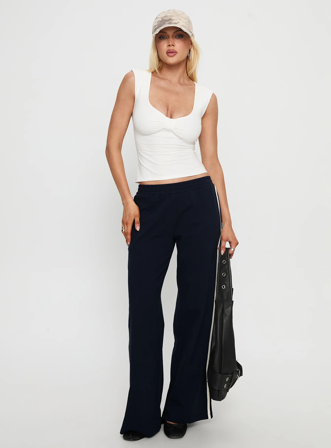 Penni Ruched Tank Top White - Image 3