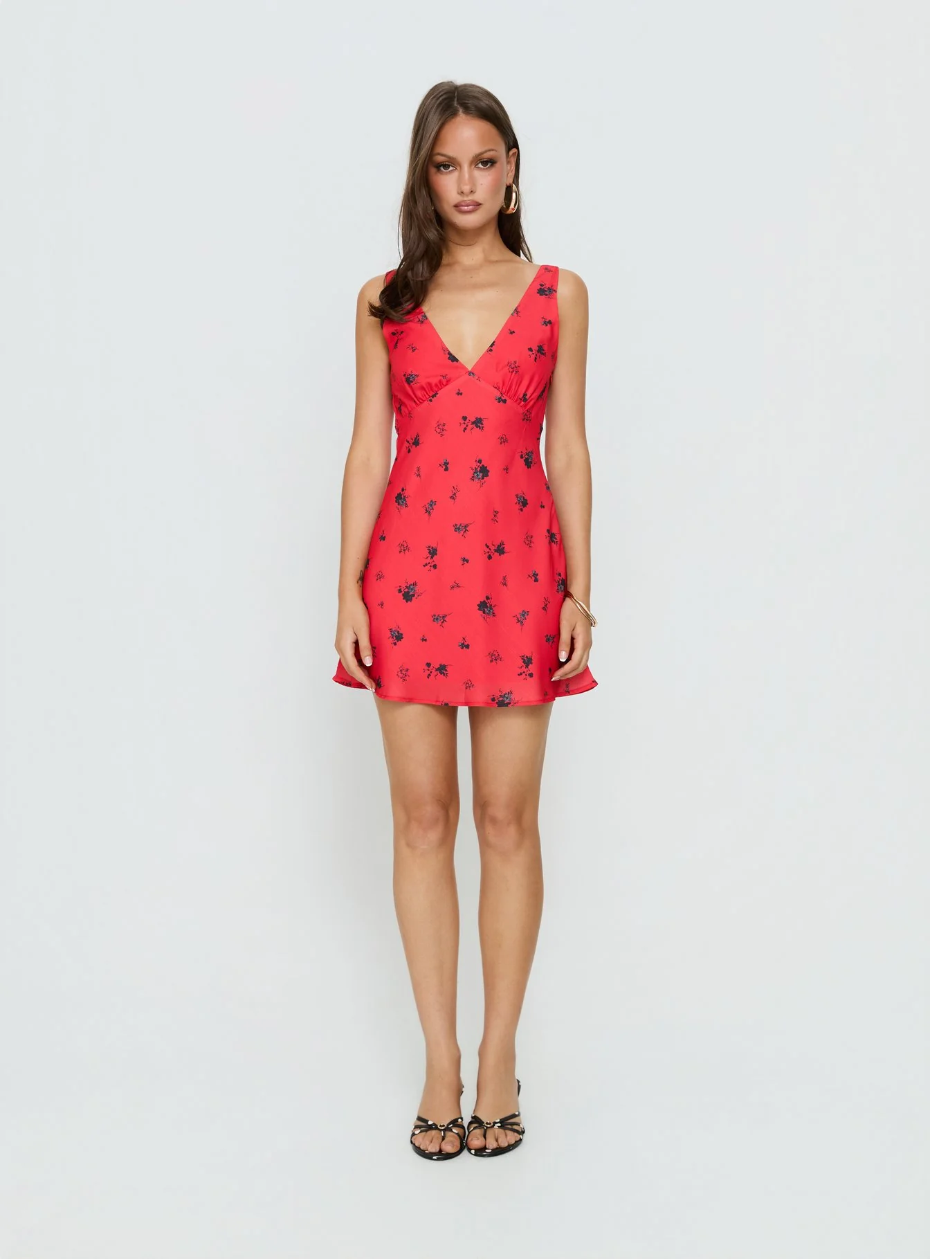 Pennie Bias Mini Dress Red Floral - Image 8