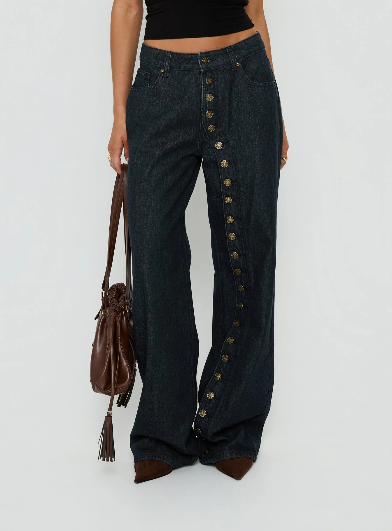 Penny Mid Rise Straight Leg Jeans Raw Denim - Image 3