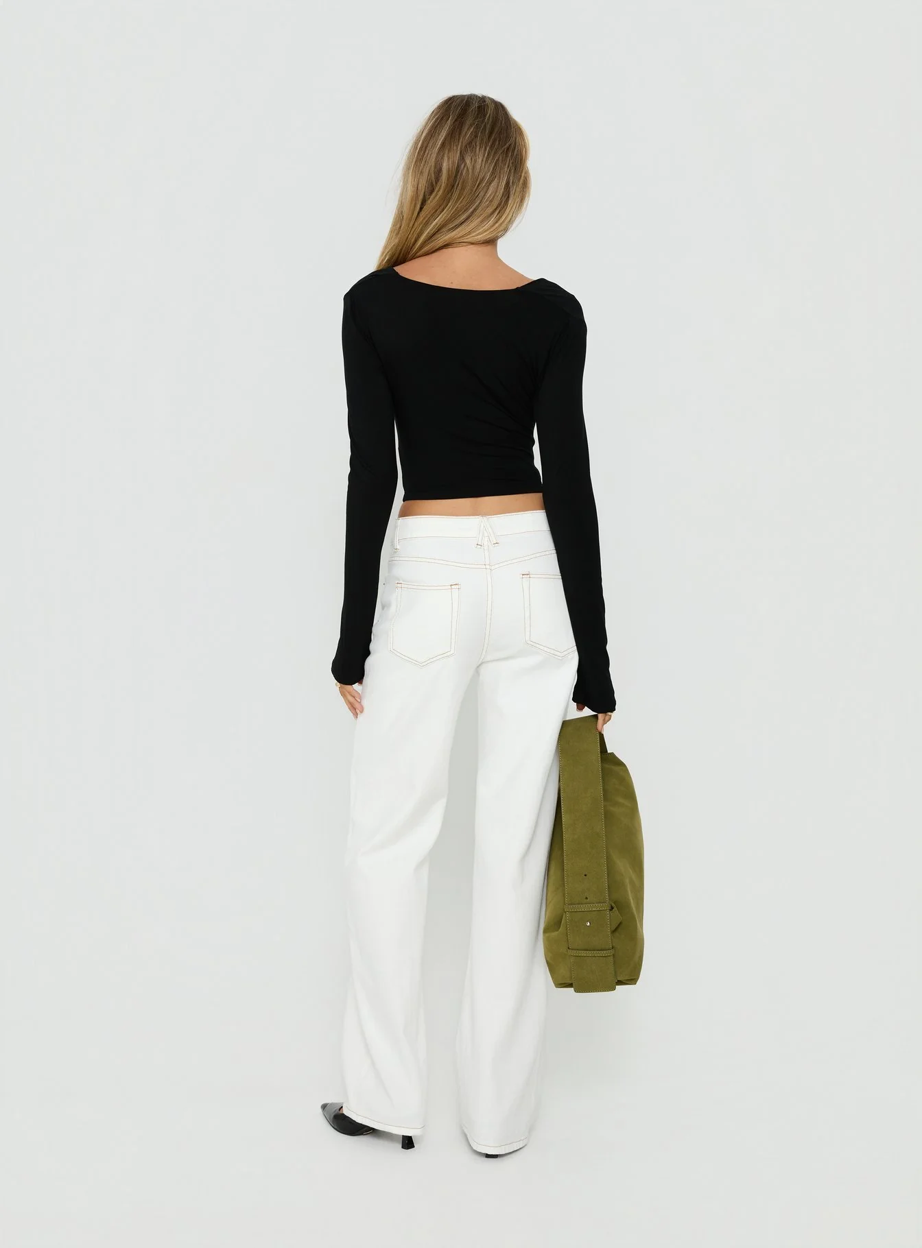 Penny Mid Rise Straight Leg Jeans White - Image 5