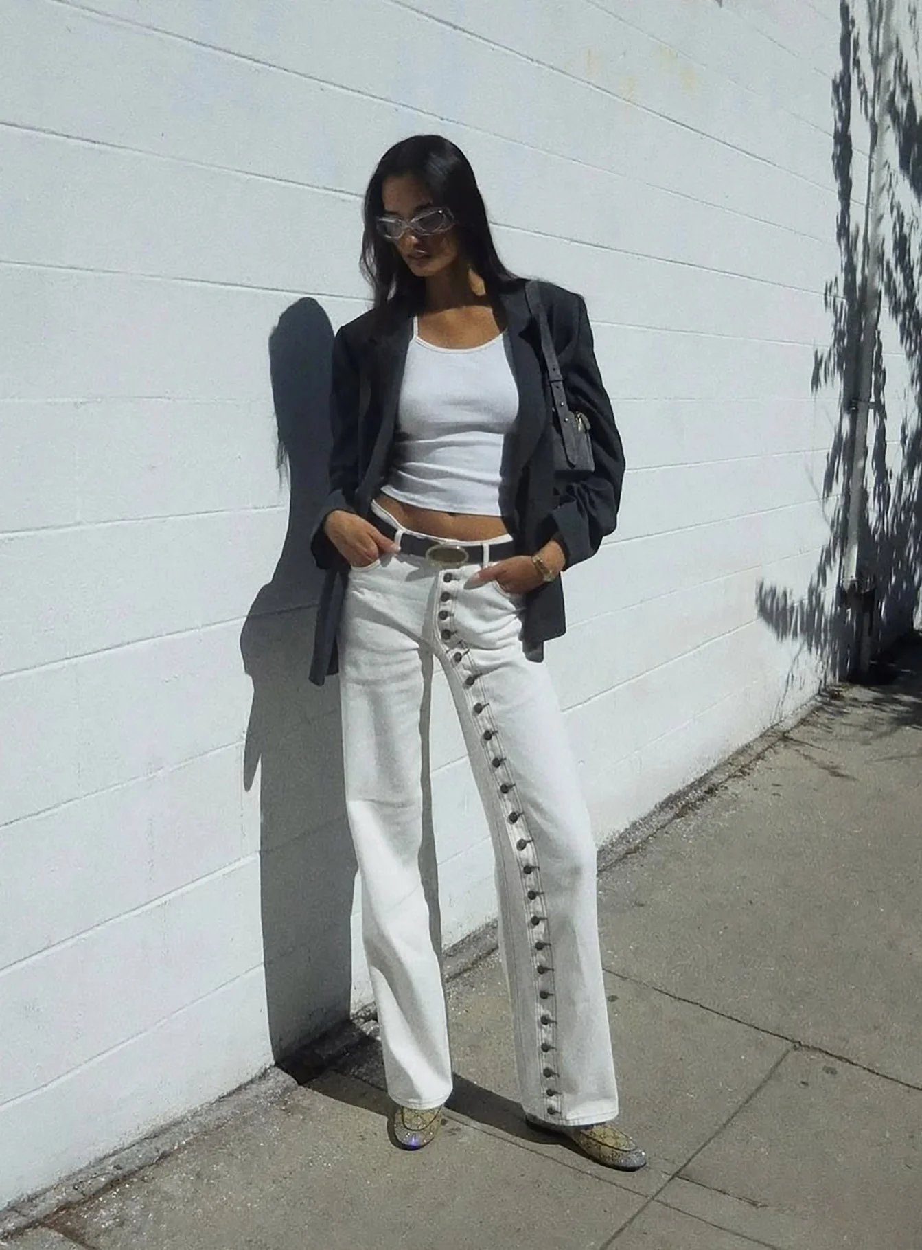 Penny Mid Rise Straight Leg Jeans White - Image 9