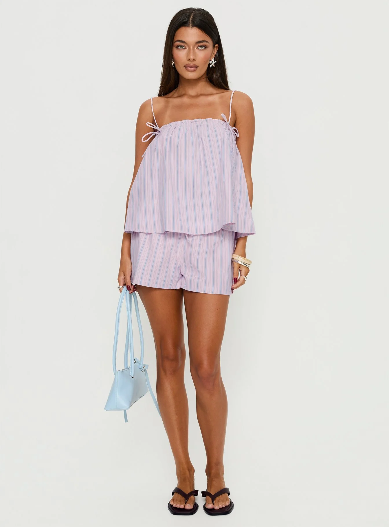 Pepita Flowy Frill Top Pink Stripe - Image 2