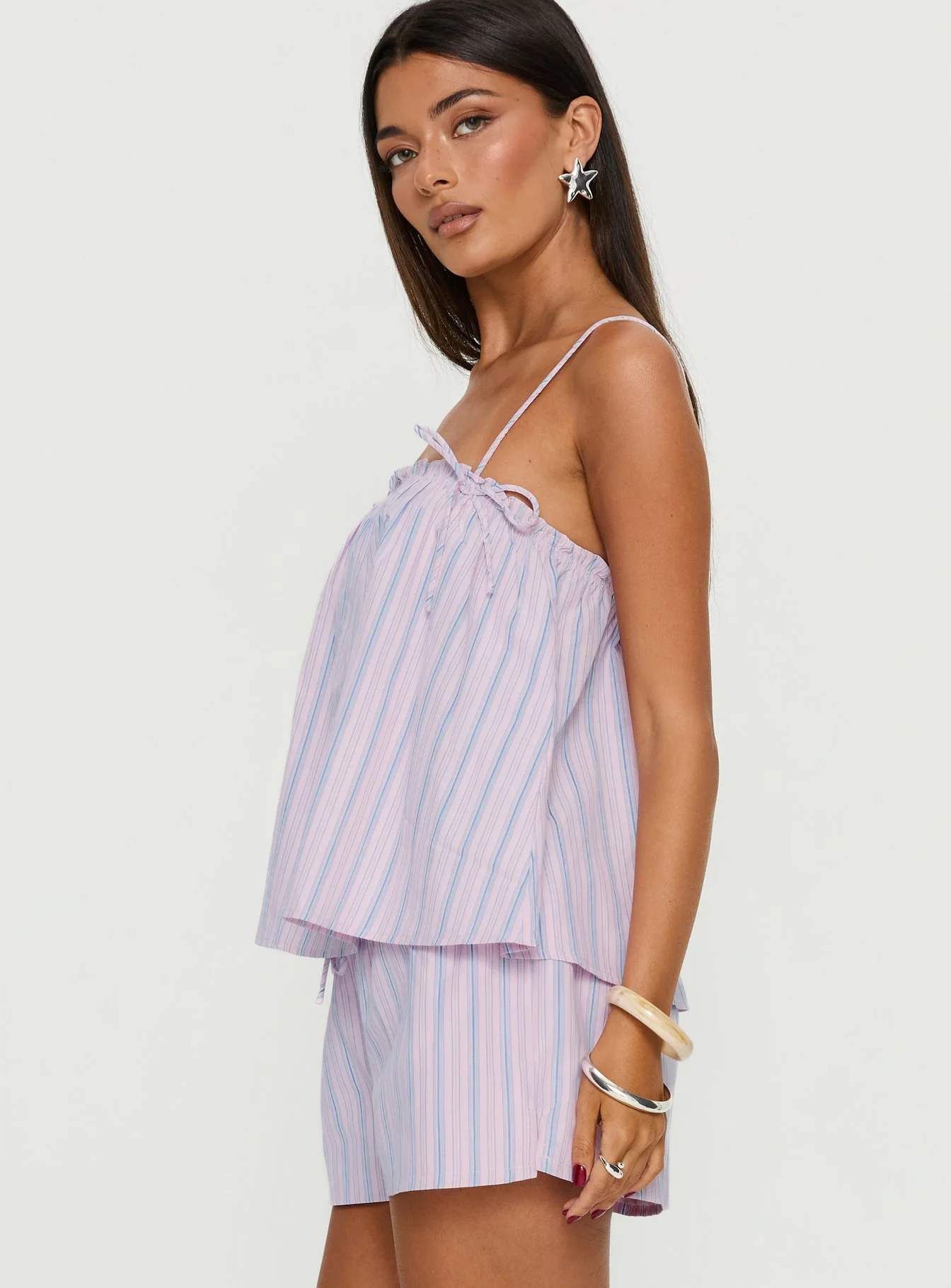 Pepita Flowy Frill Top Pink Stripe - Image 3