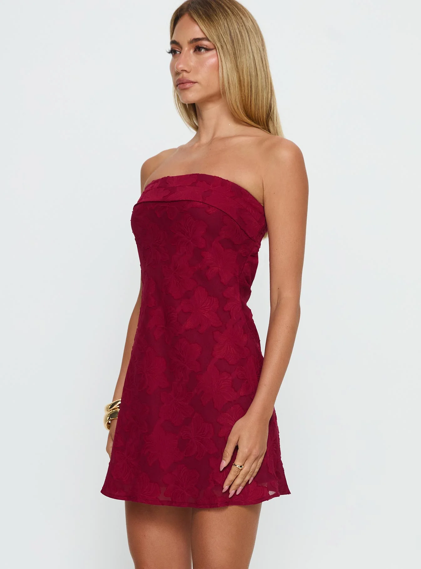 Phillipa Mini Dress Burgundy Floral - Image 4