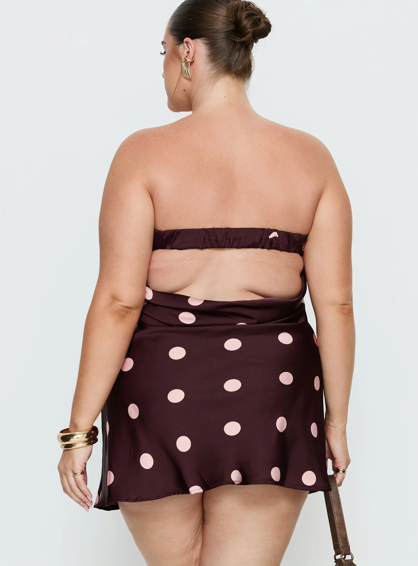 Phillipa Mini Dress Plum / Pink Polka Dot Curve - Image 5