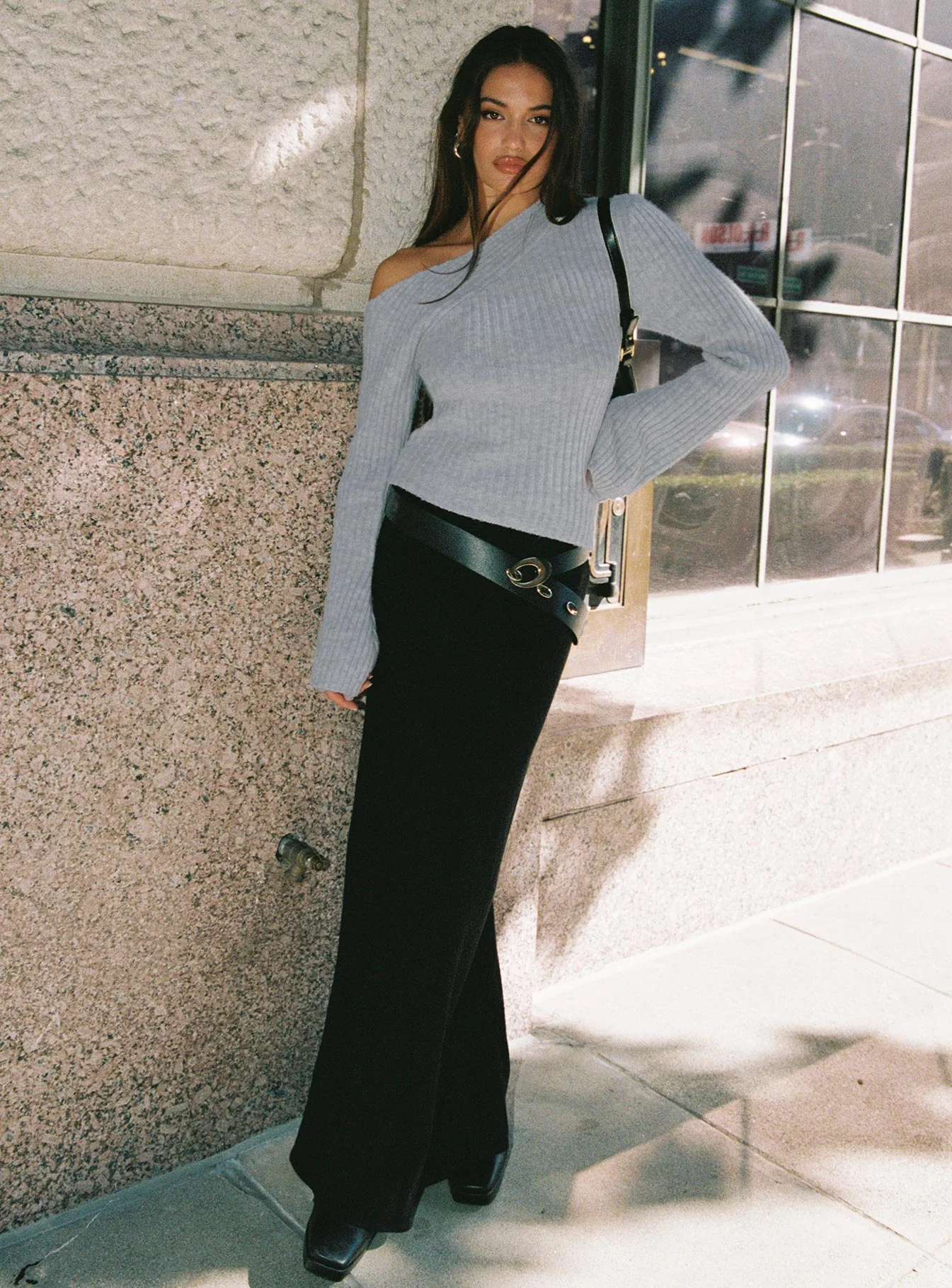 Phillips Cold Shoulder Sweater Grey - Image 2
