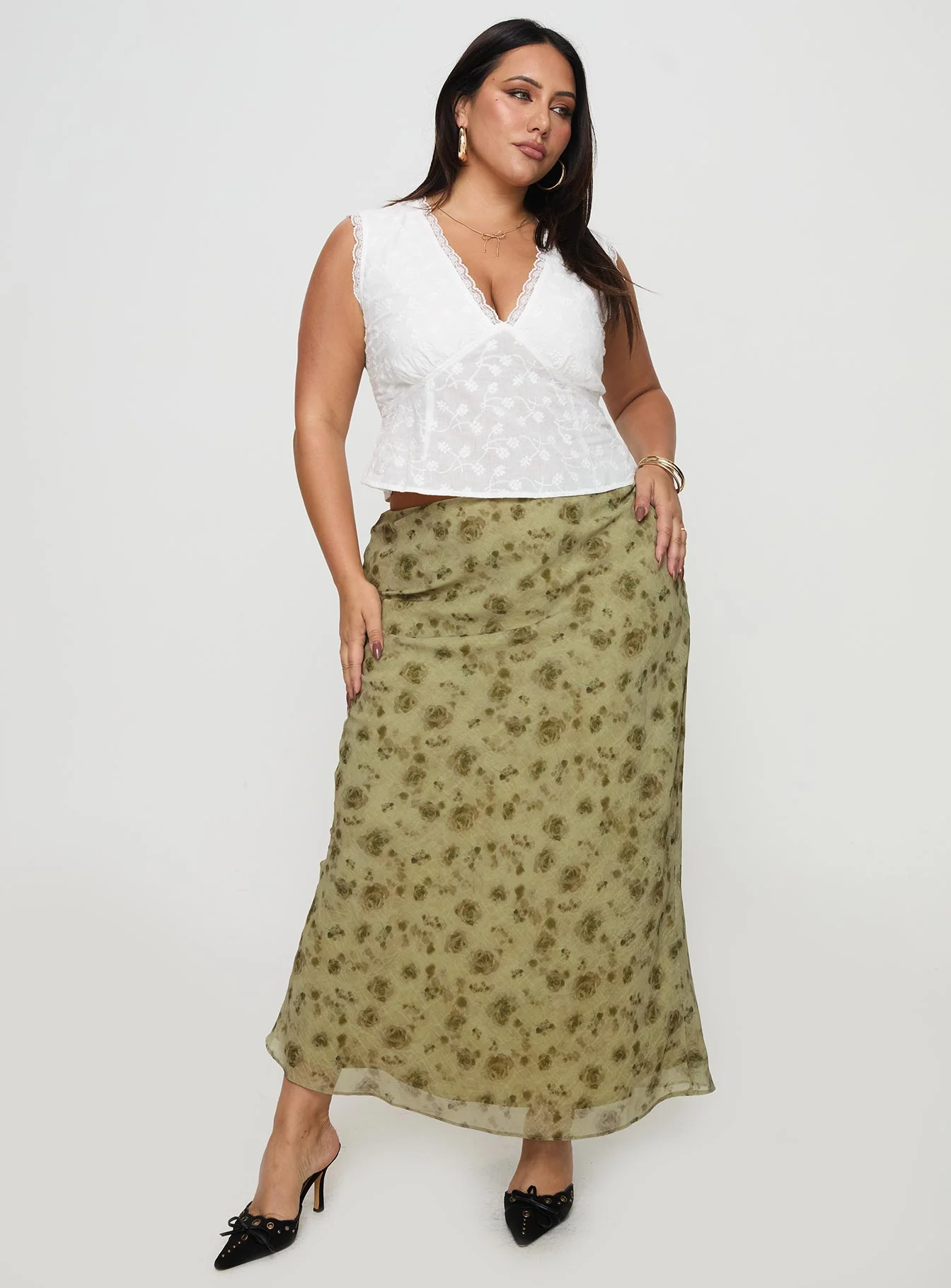 Piazia Maxi Skirt Green Curve - Image 2