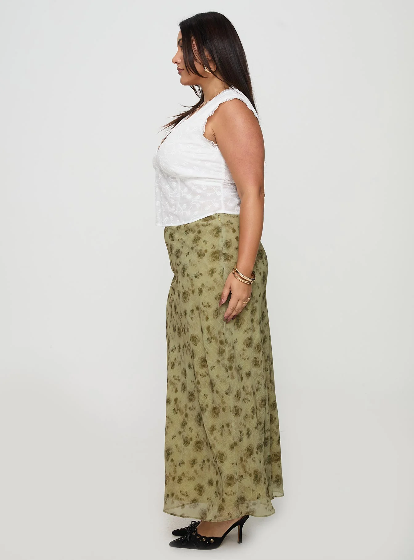 Piazia Maxi Skirt Green Curve - Image 4