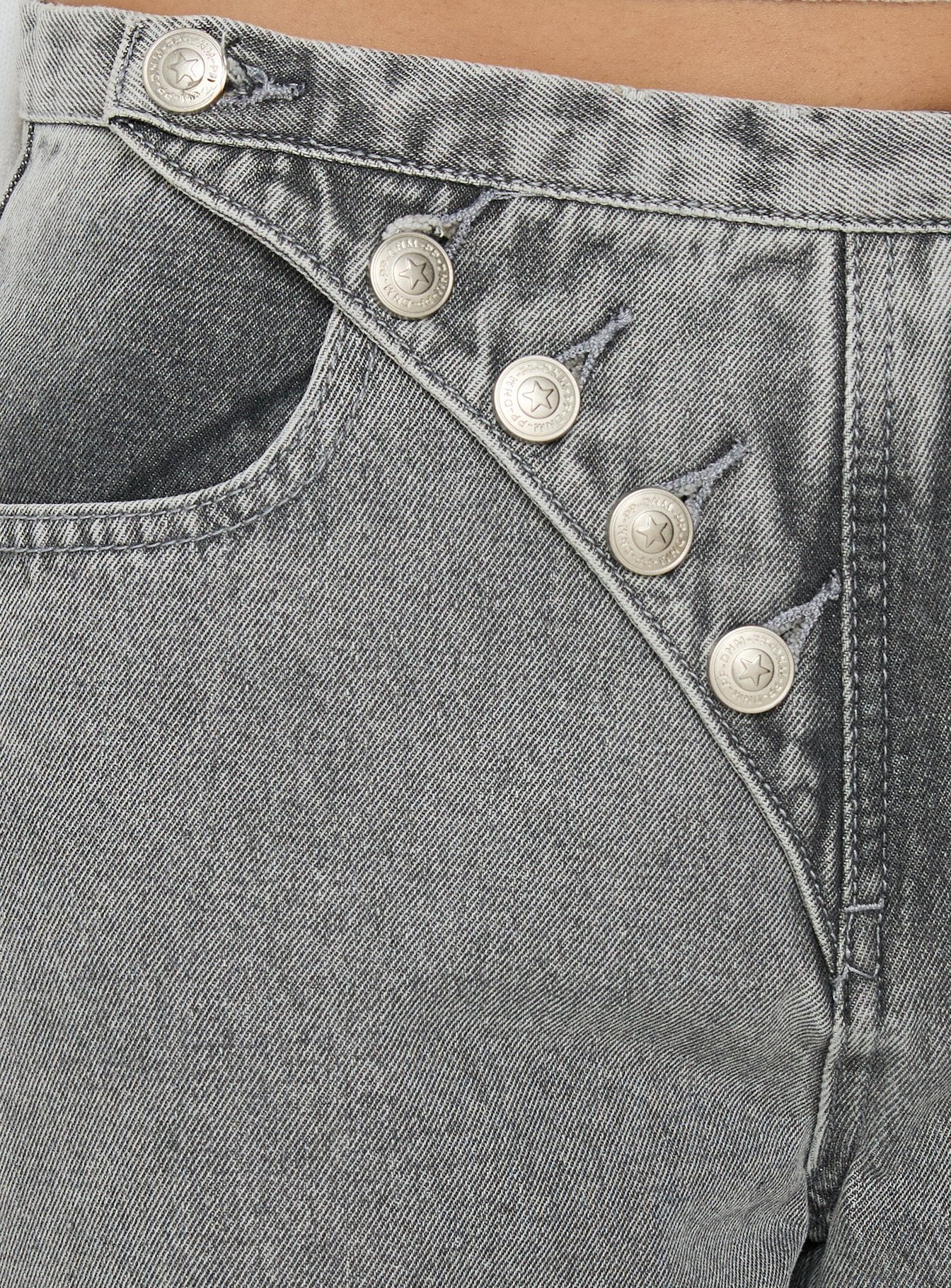 Pipper Asymmetrical Button Up Jeans Grey Wash - Image 6