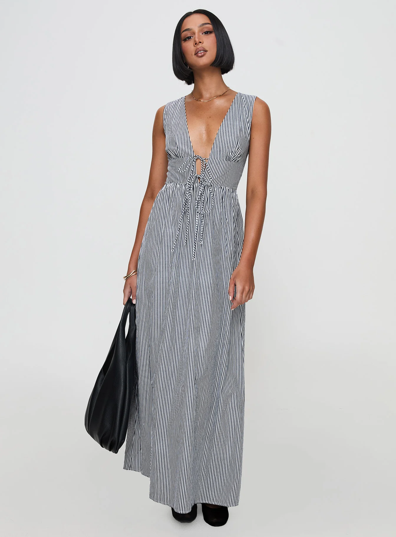 Pokey Maxi Dress Black / White Stripe - Image 2