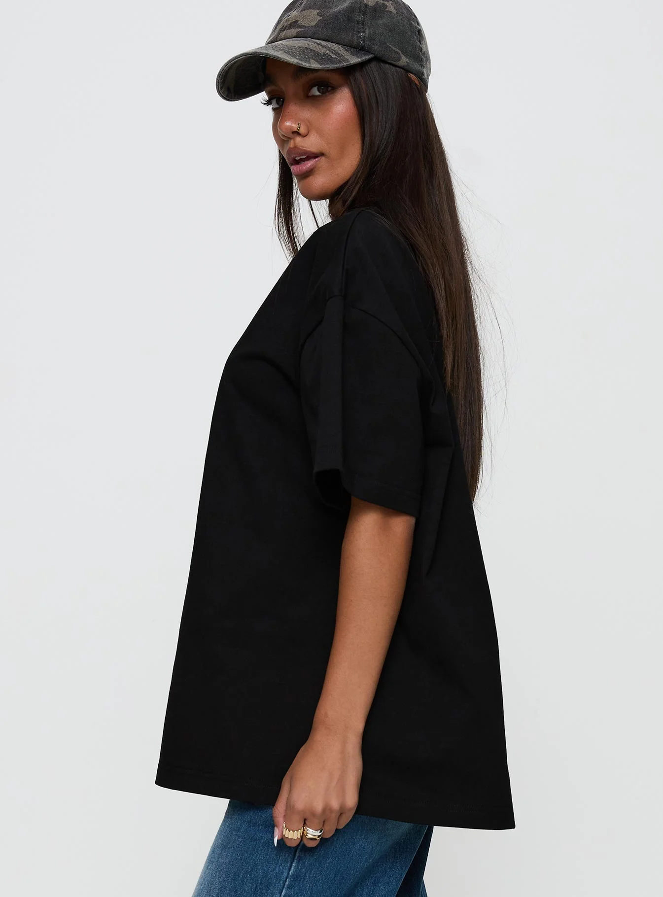 Power Play Active Oversized Tee Black - Image 4