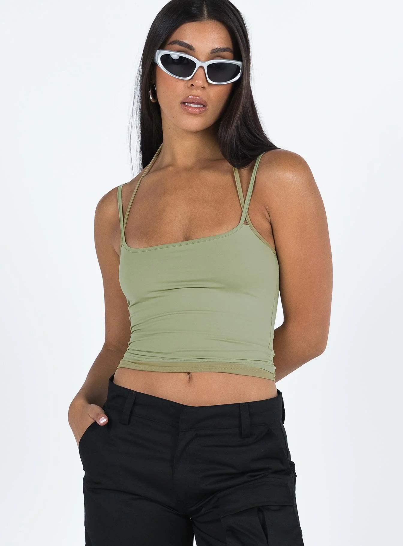 Premier Layered Tank Top Green - Image 2