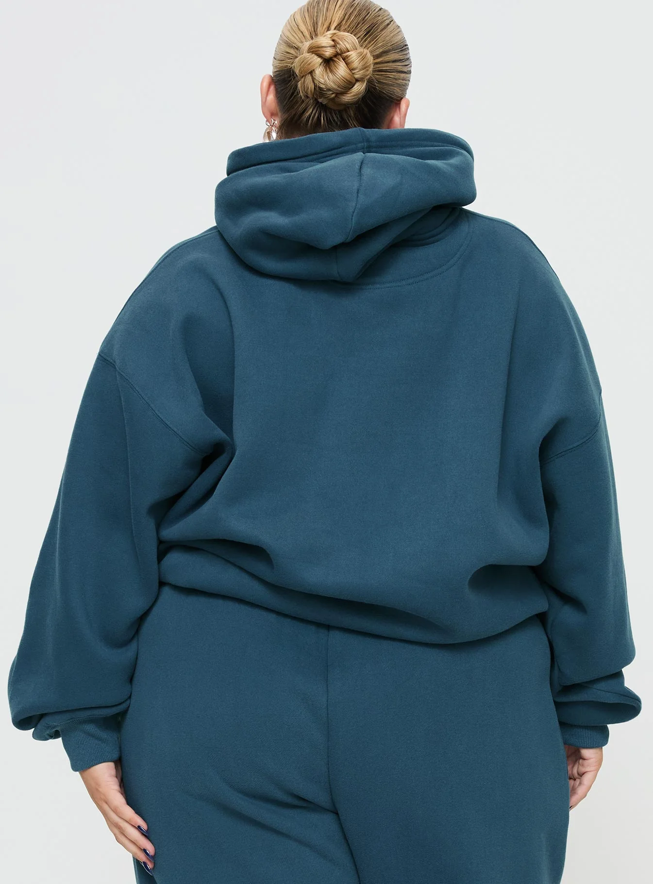 Princess Polly Hooded Sweatshirt Block / Cursive Text Slate Curve - Image 5
