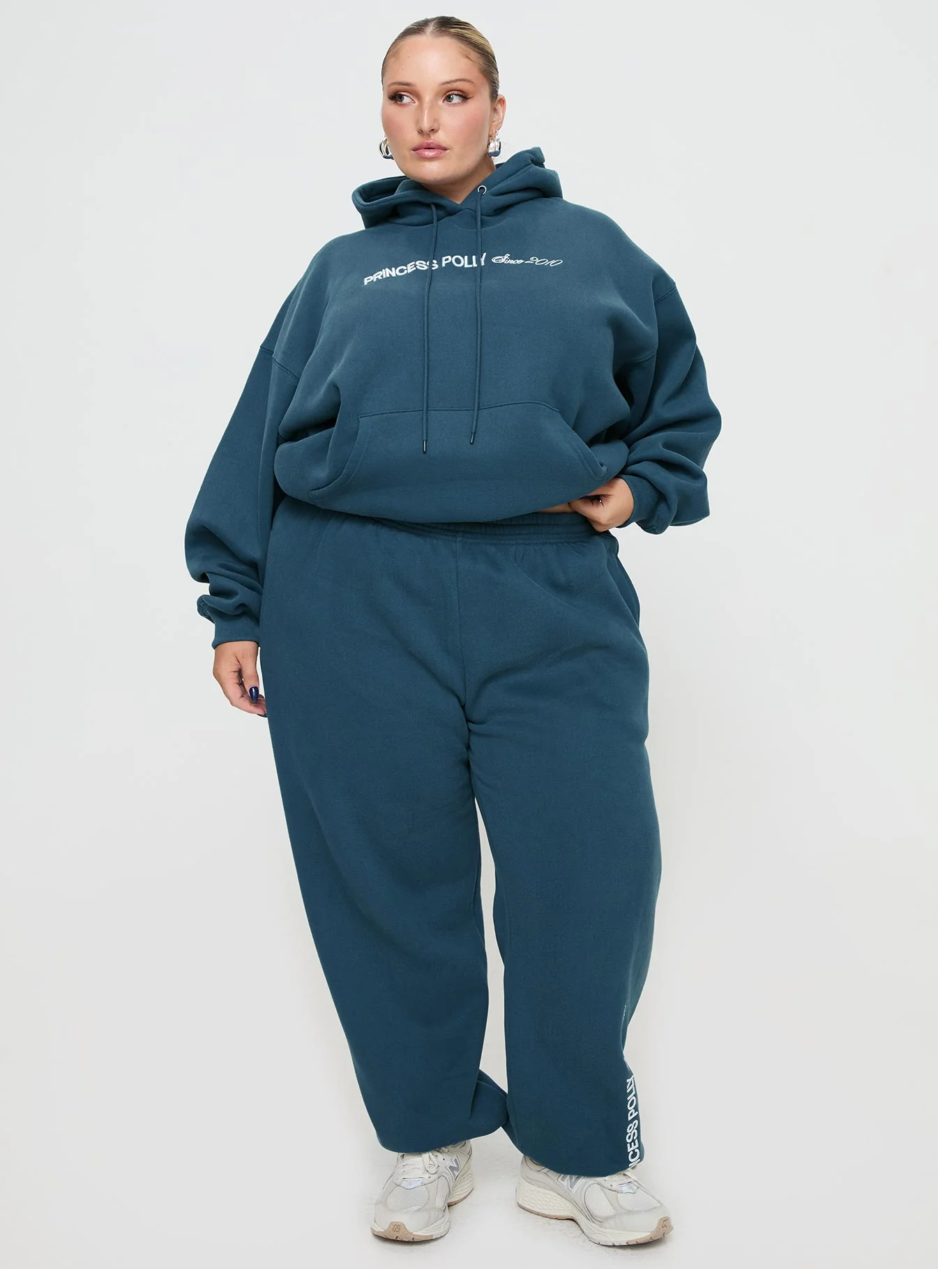 Princess Polly Track Pants Block / Cursive Text Slate Curve - Image 3