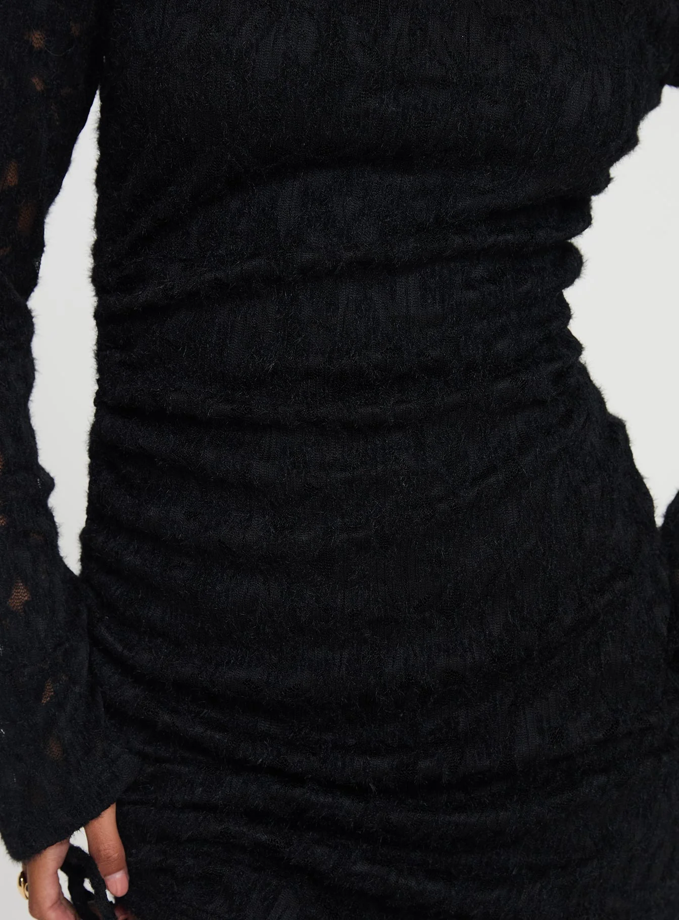 Que Sera Long Sleeve Mini Dress Black - Image 5