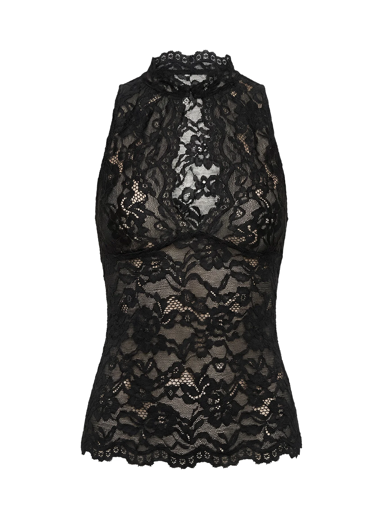 Quinbie Lace Sleeveless Top Black - Image 8