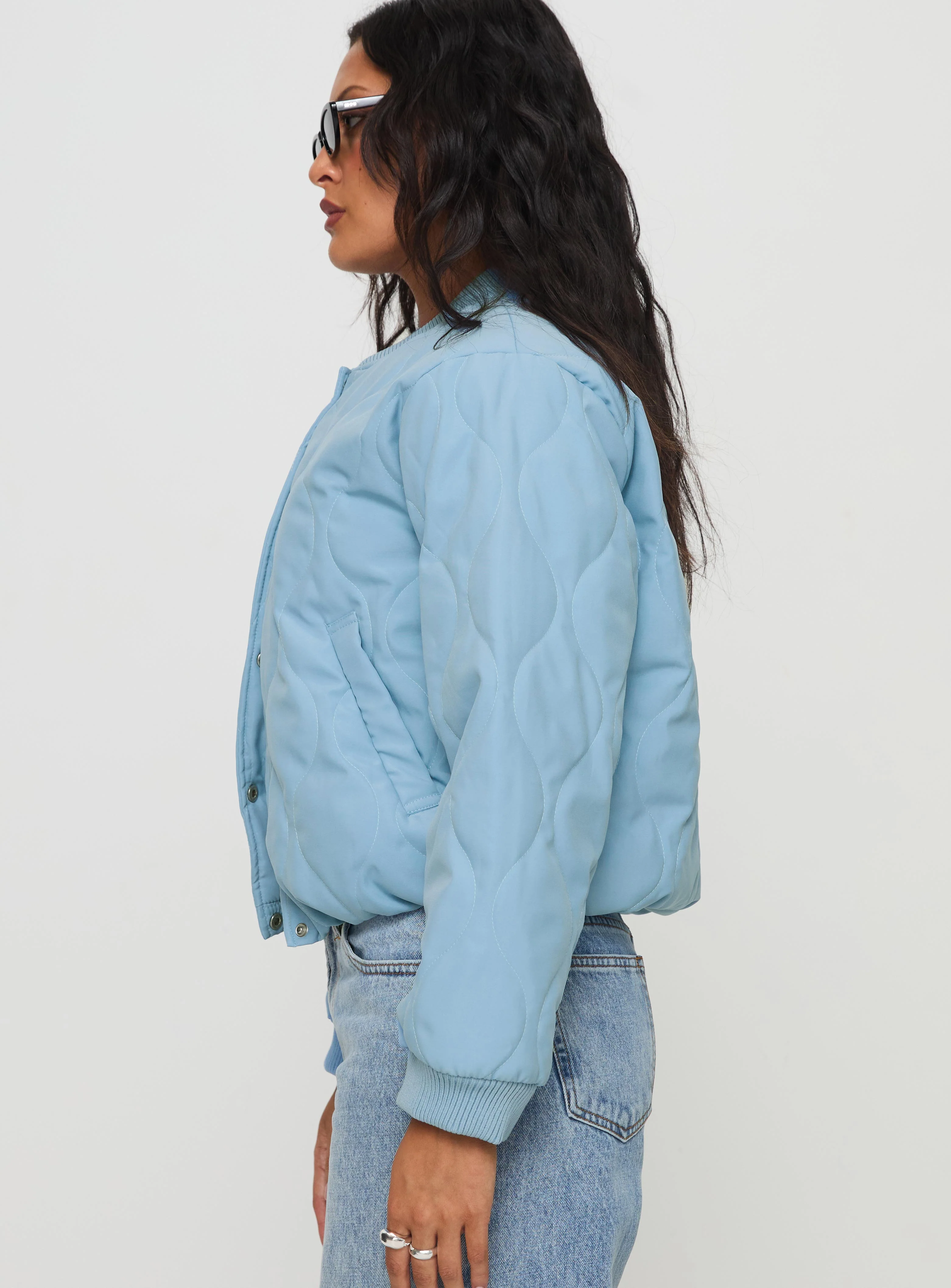 Qwynne Quilted Jacket Blue - Image 3
