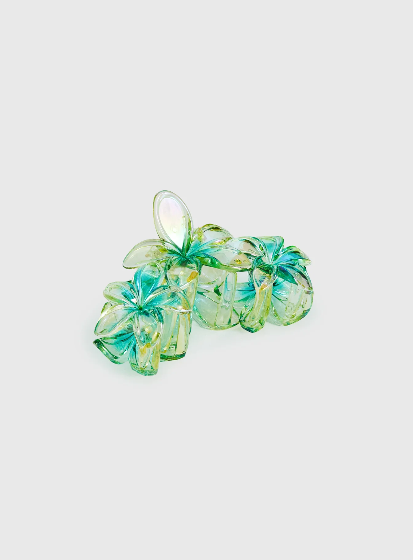 Radiant Beam Floral Hair Clip Yellow / Green - Image 3